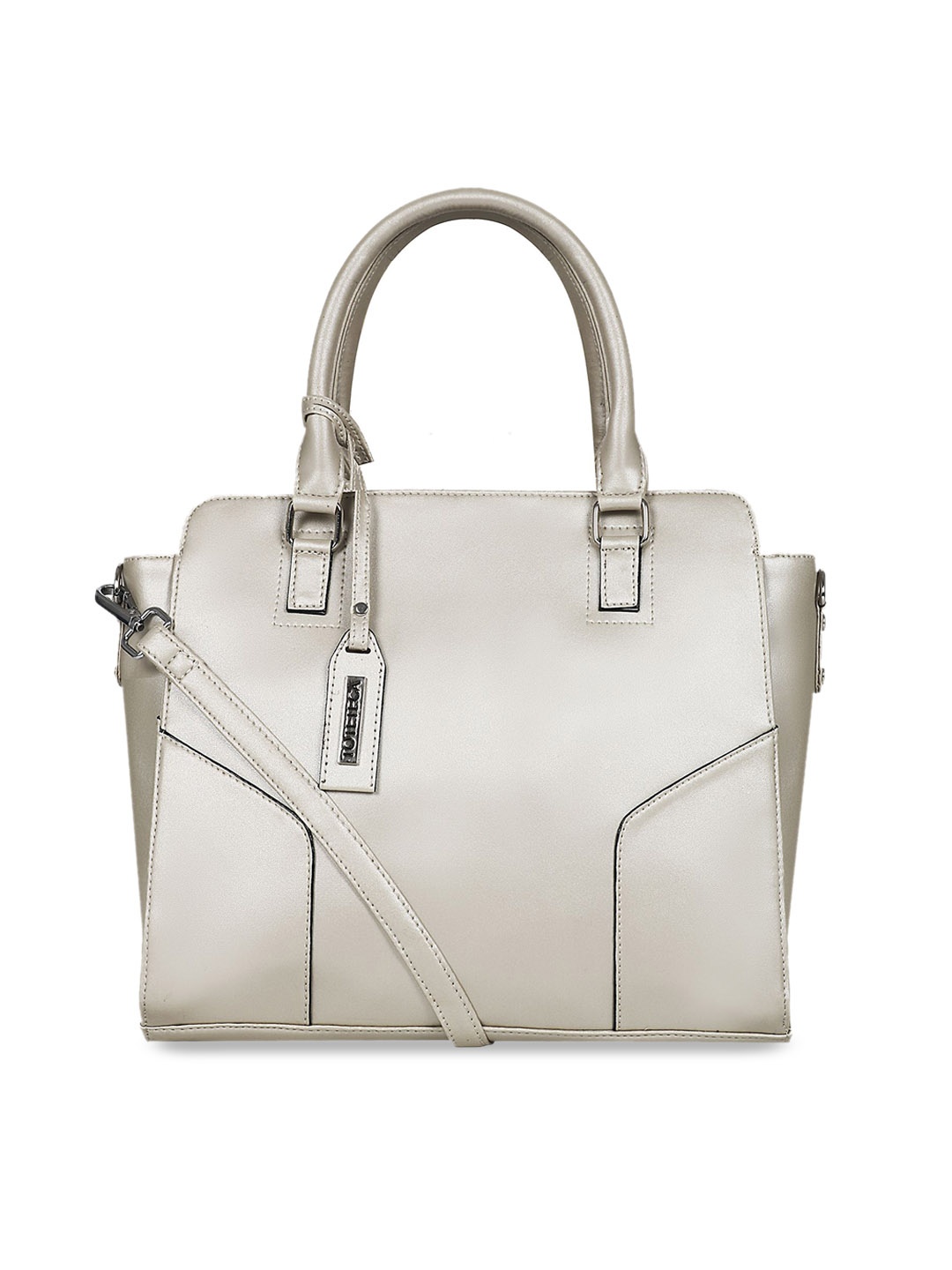 

Toteteca Muted Gold-Coloured Solid Handheld Bag