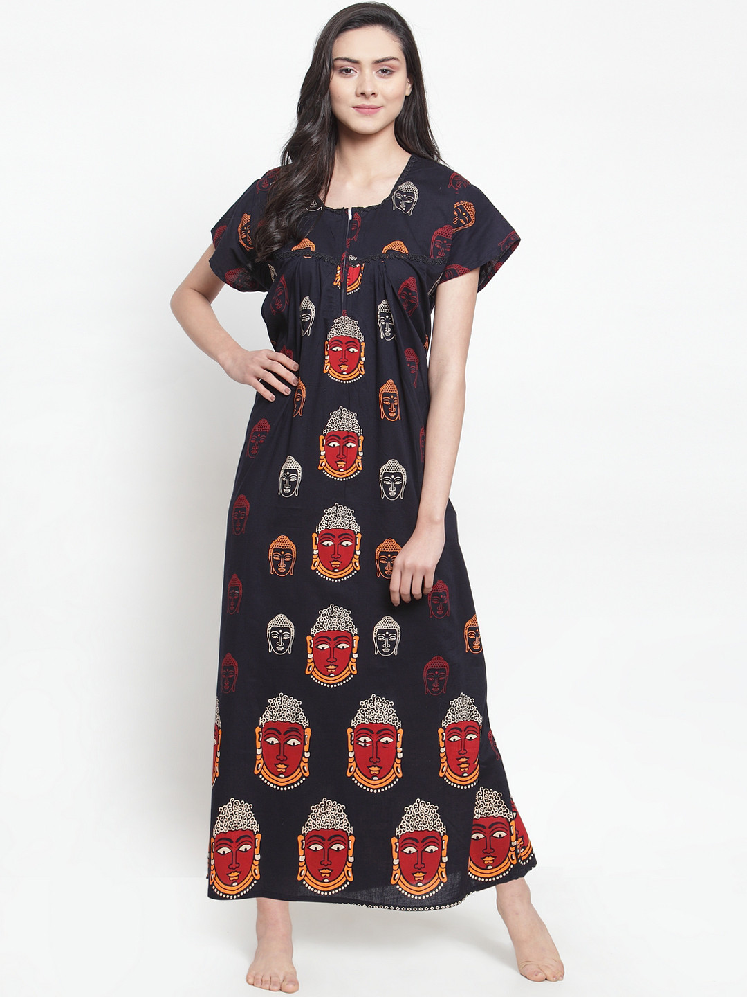 

Secret Wish Black & Red Printed Nightdress