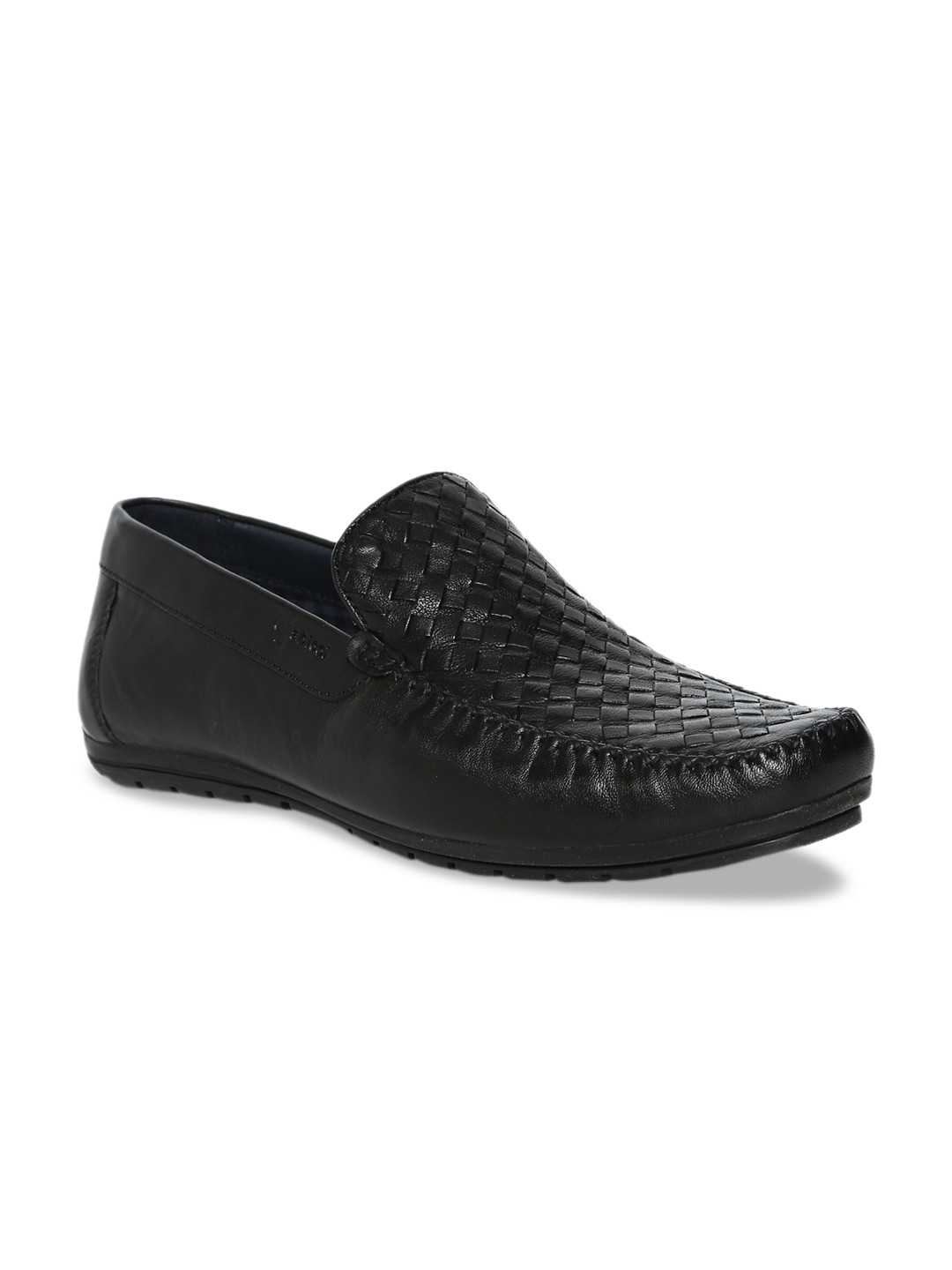 

GABICCI Men Black Leather Woven Design Loafers