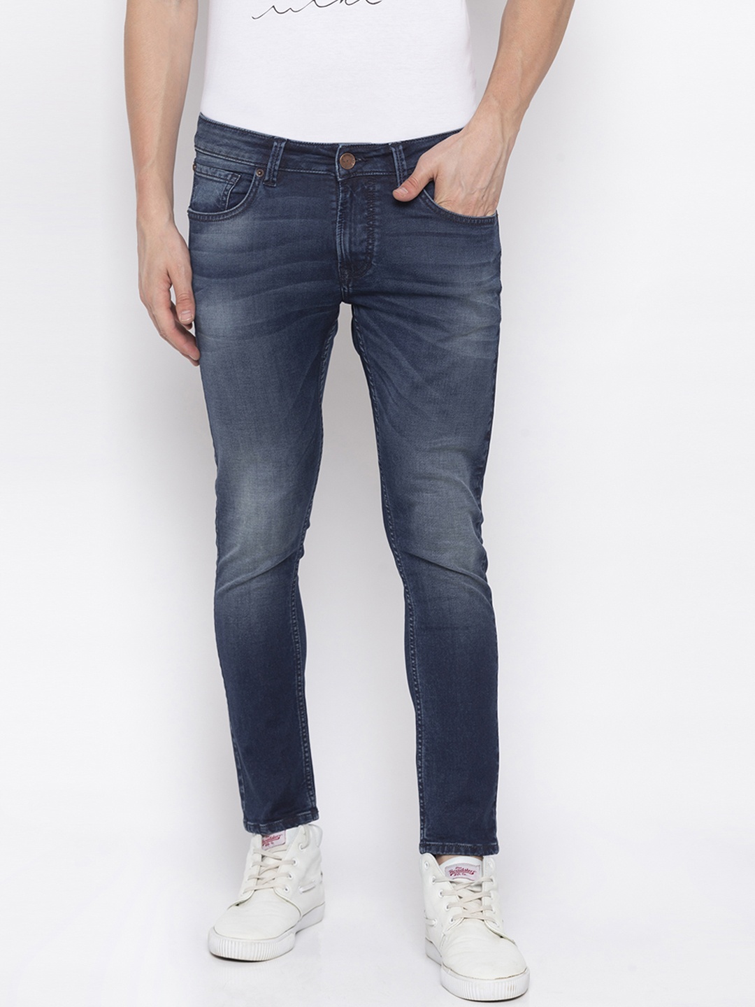 

SPYKAR Men Blue Tapered Fit Mid-Rise Clean Look Jeans