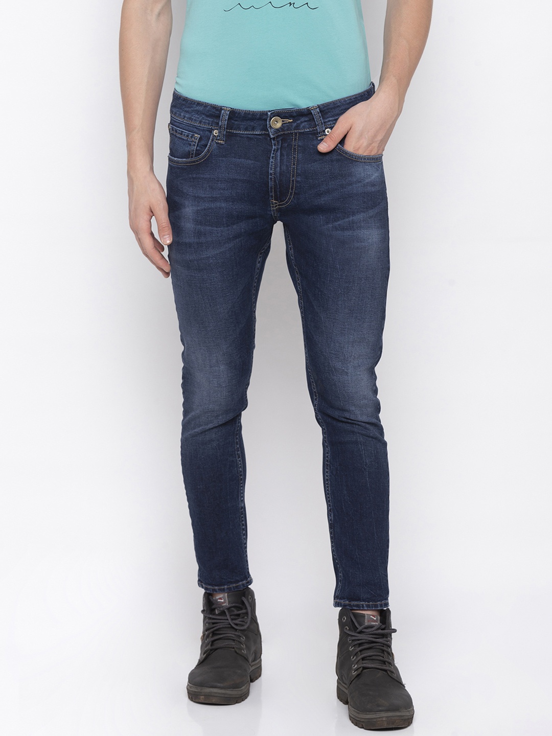 

SPYKAR Men Blue Tapered Fit Mid-Rise Clean Look Jeans