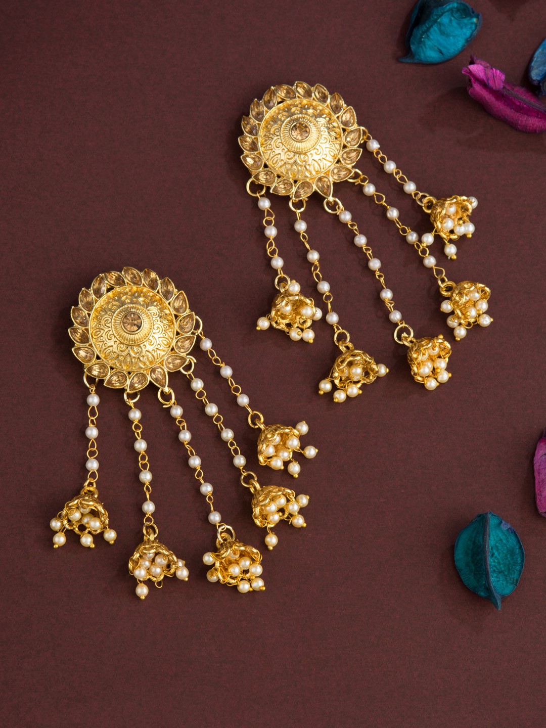 

E2O Gold-Plated Circular Drop Earrings