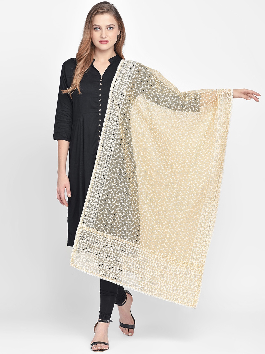 

Dupatta Bazaar Yellow Embroidered Dupatta