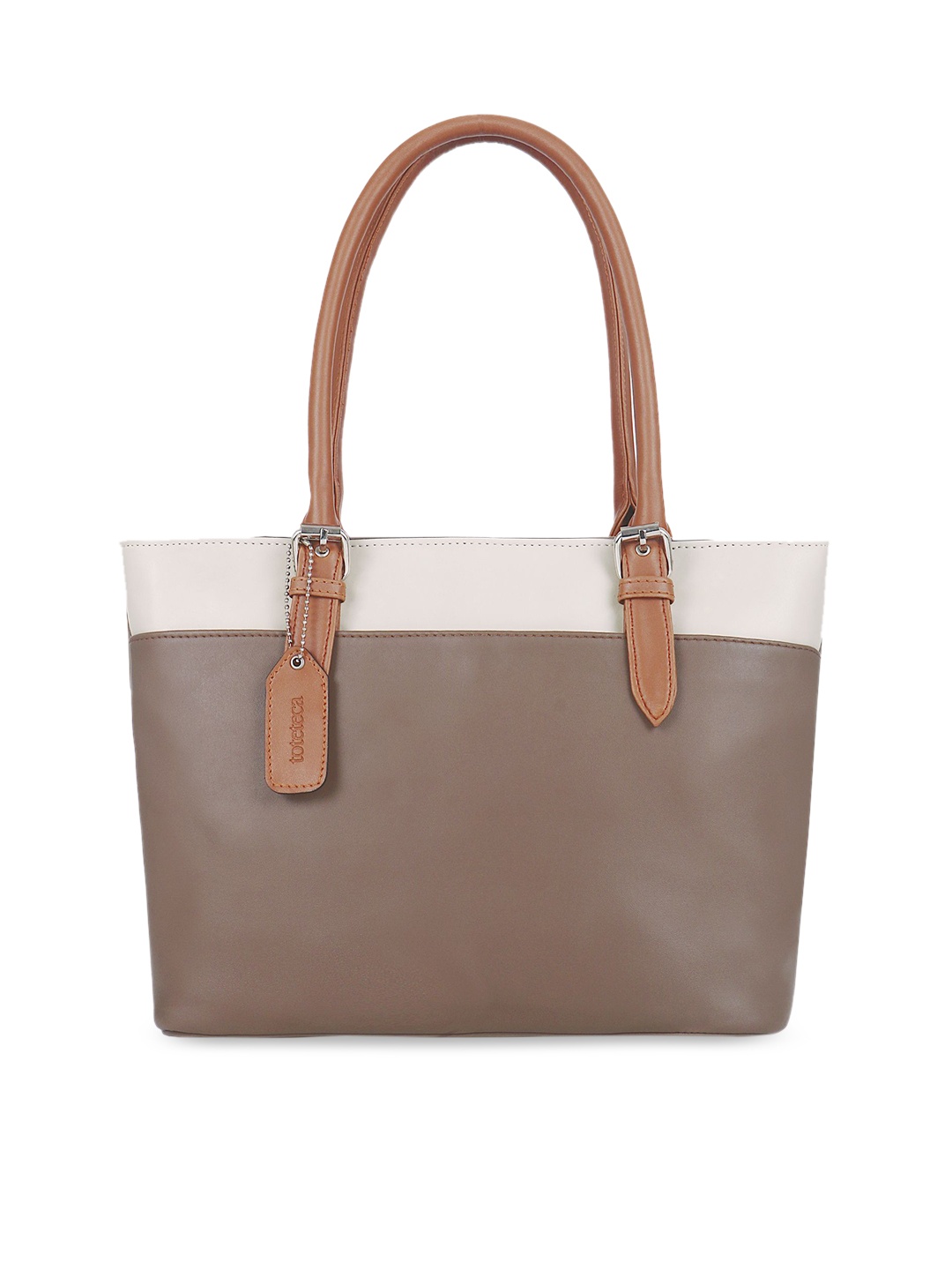 

Toteteca Brown & Cream-Coloured Colourblocked Shoulder Bag