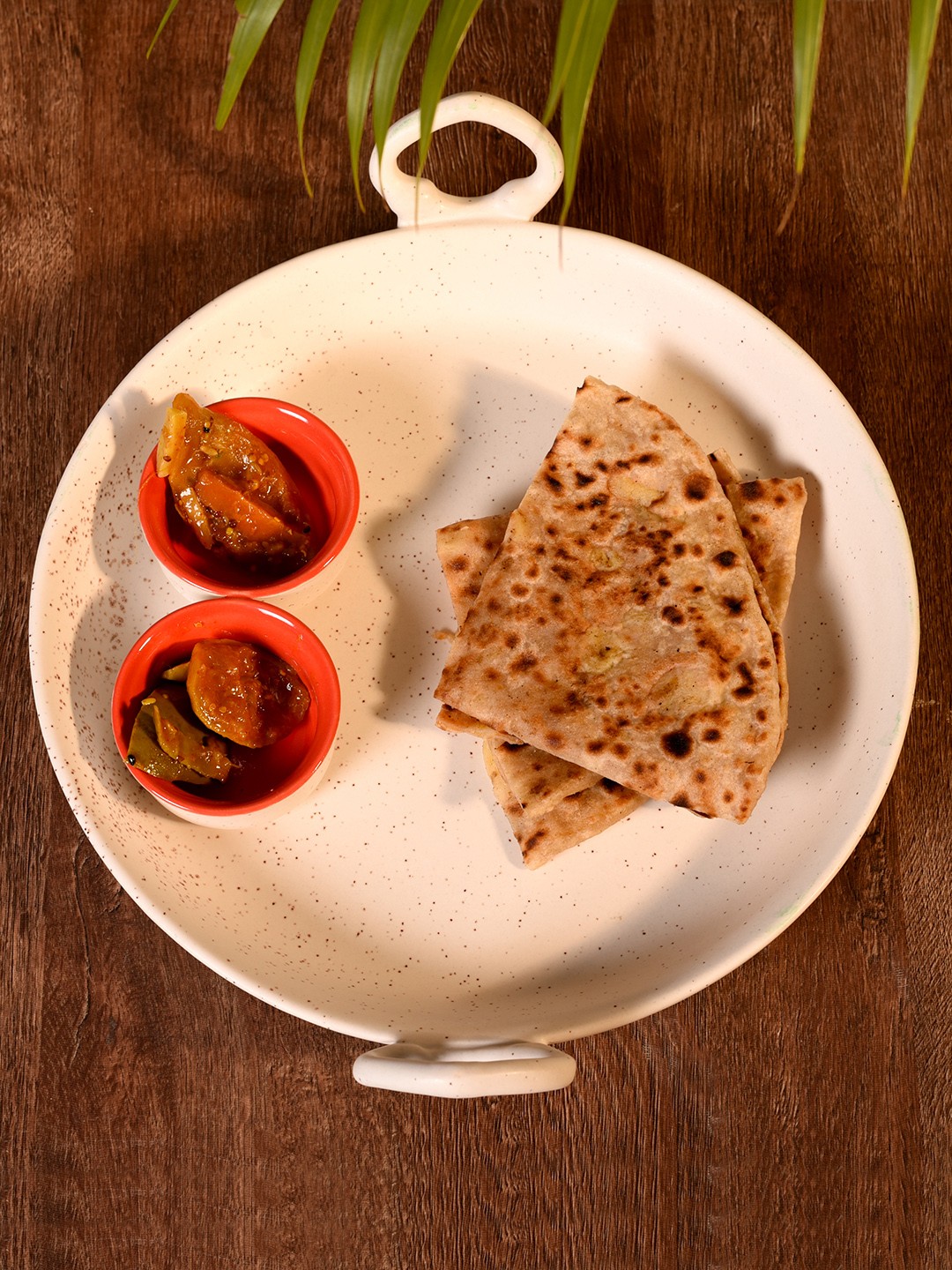 

Unravel India White Stoneware Serving Platter With Attached Bowls