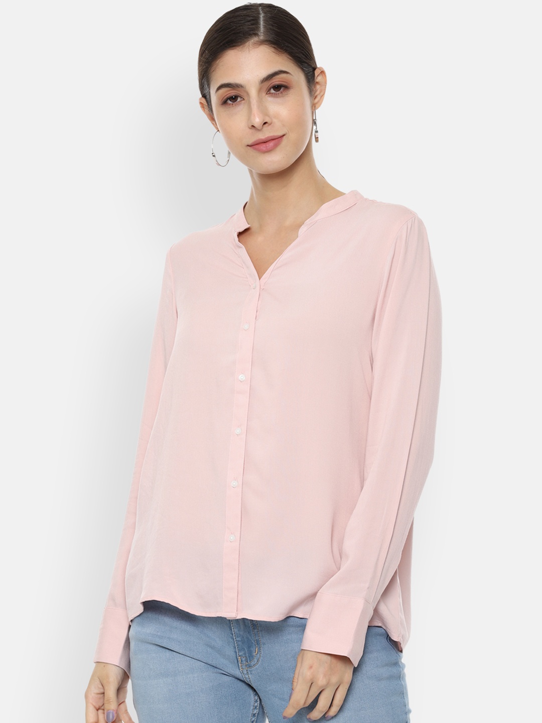 

Van Heusen Woman Pink Regular Fit Solid Casual Shirt