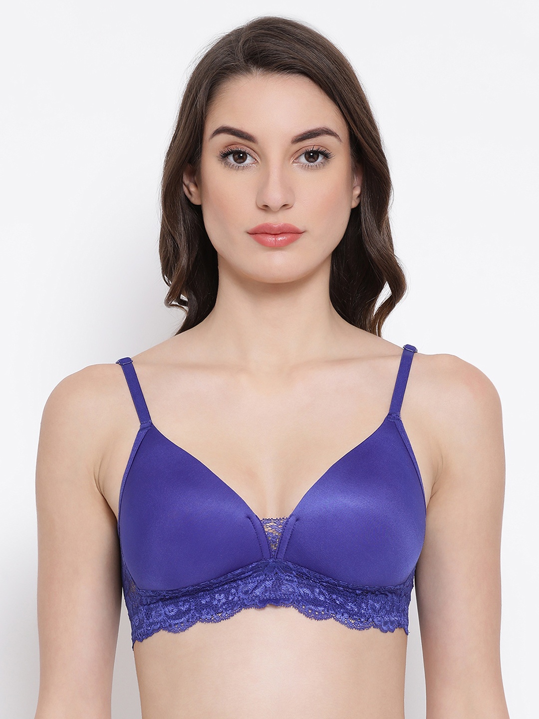 

Clovia Purple Solid Non-Wired Lightly Padded T-shirt Bra