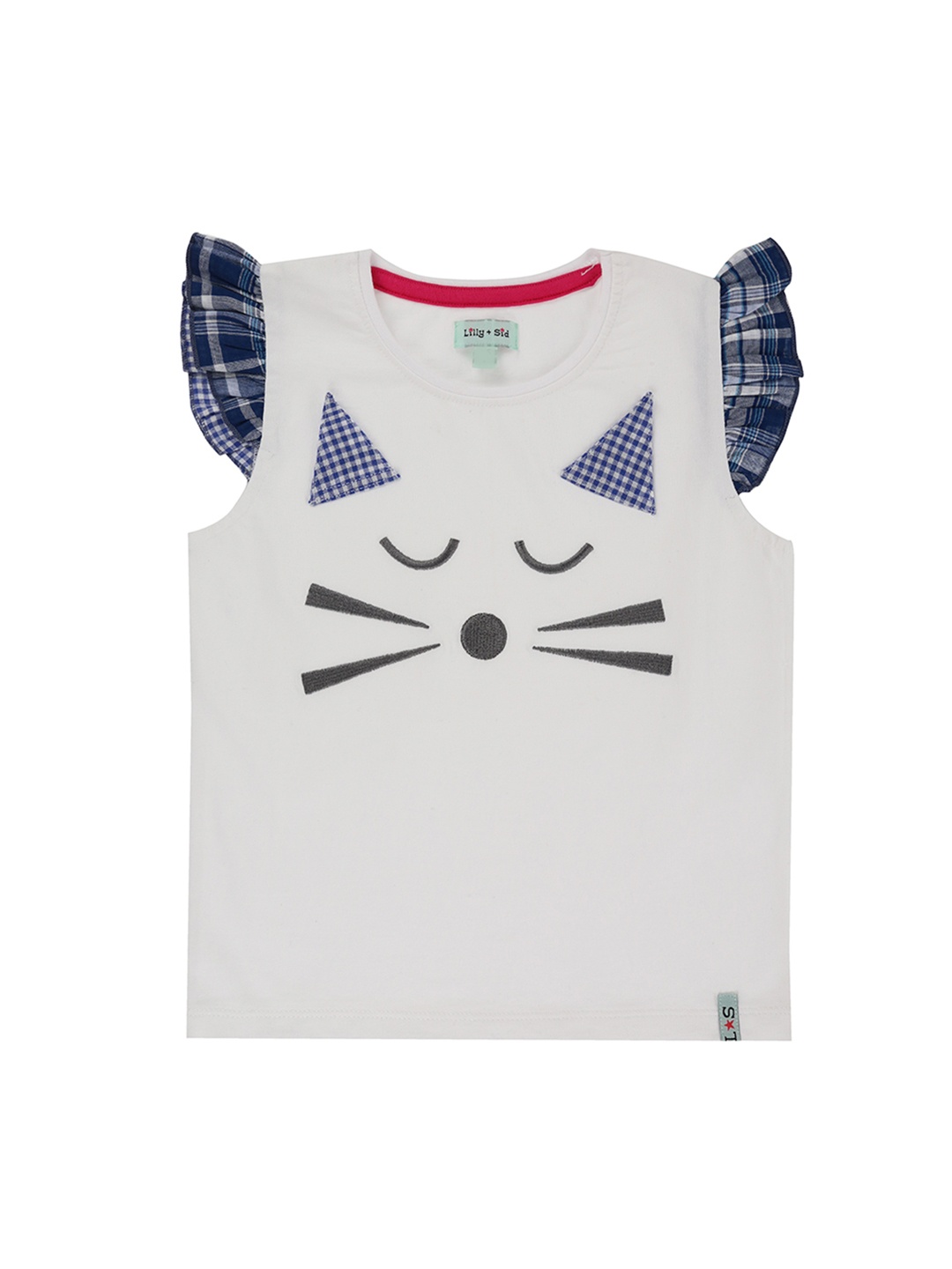 

Lilly and Sid Girls White Printed Organic Knitted Pure Cotton Top
