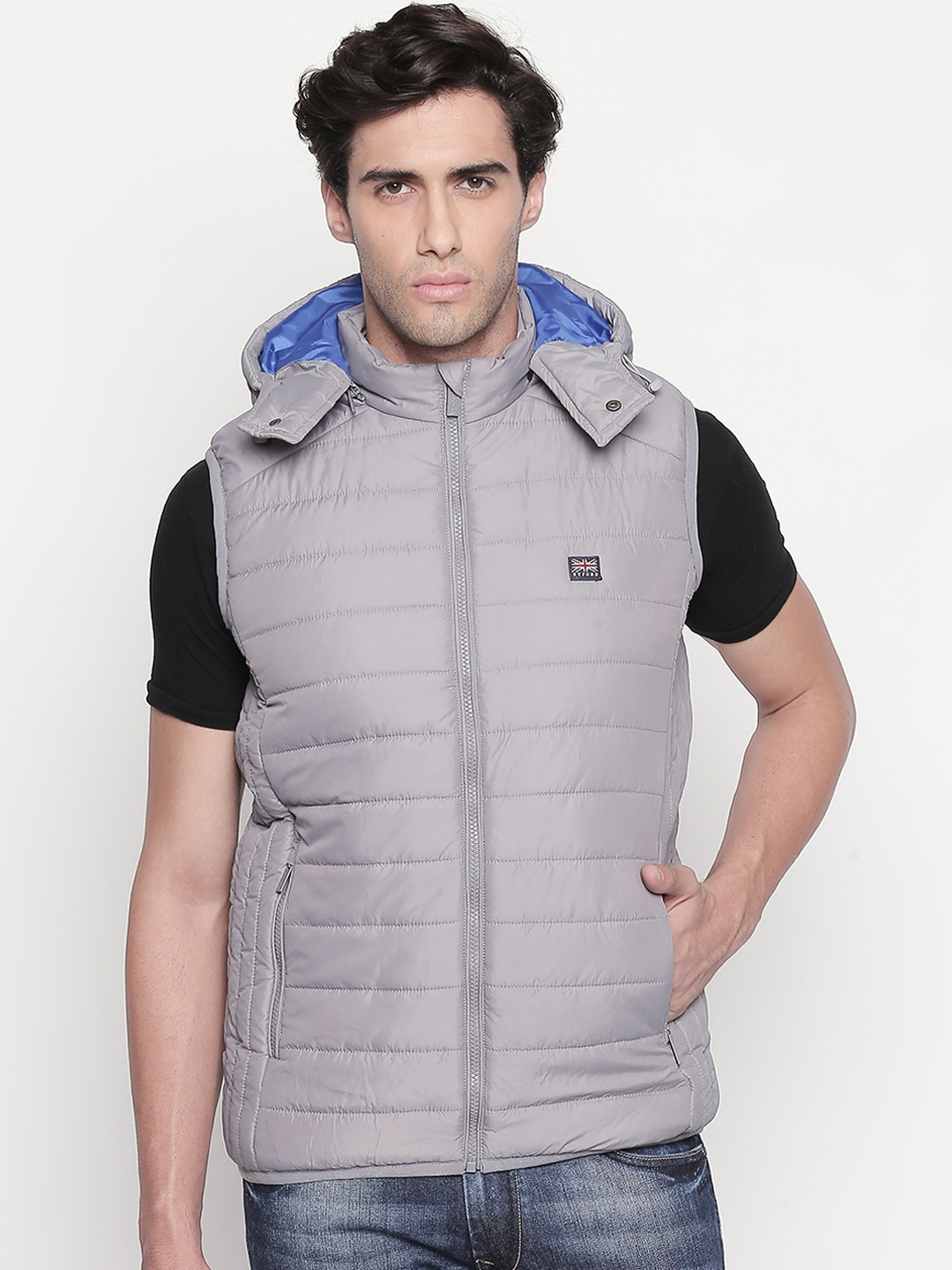 

BYFORD by Pantaloons Men Grey Solid Puffer Jacket