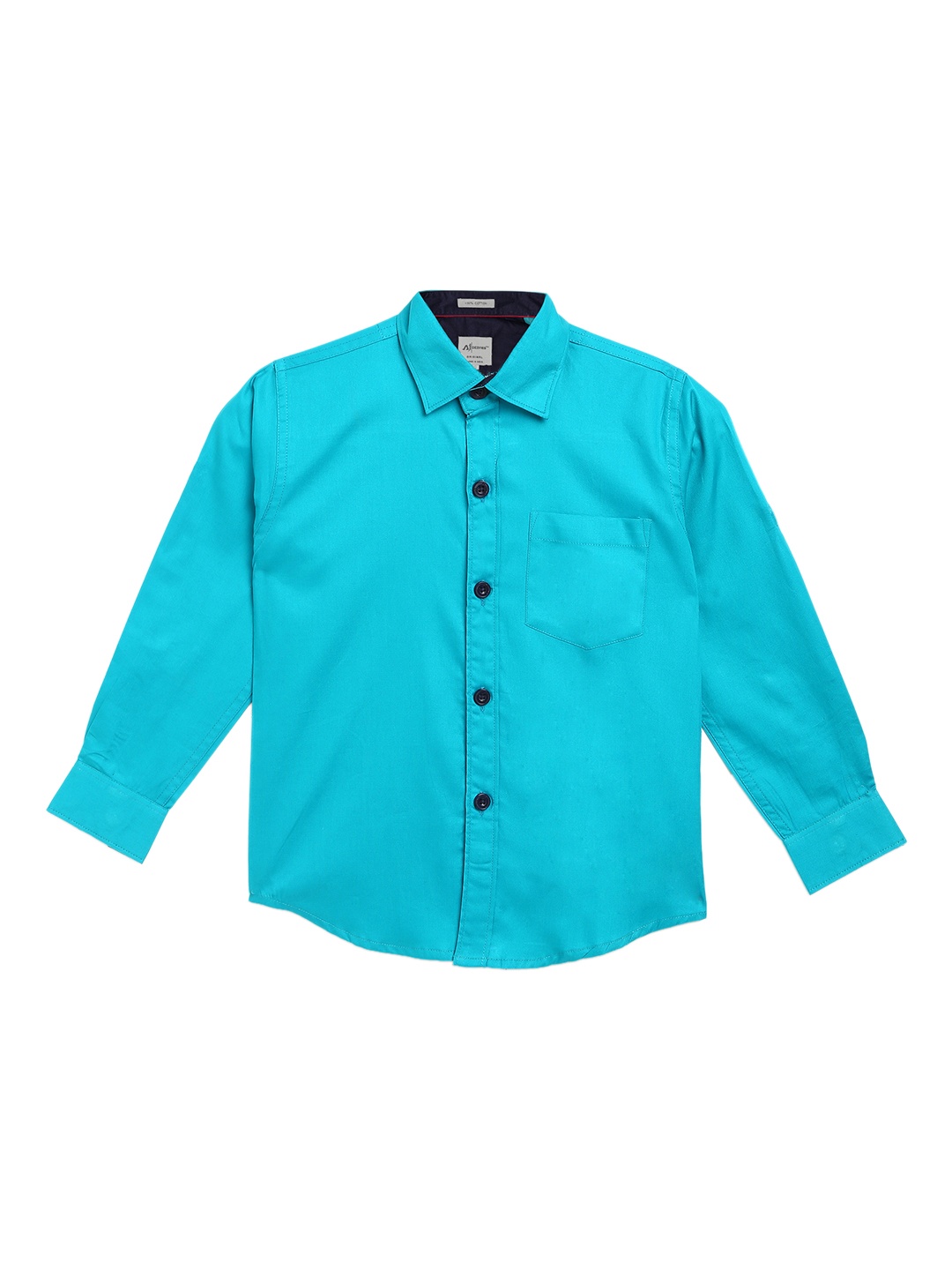 

Aj DEZInES Boys Turquoise Blue Comfort Regular Fit Solid Casual Shirt