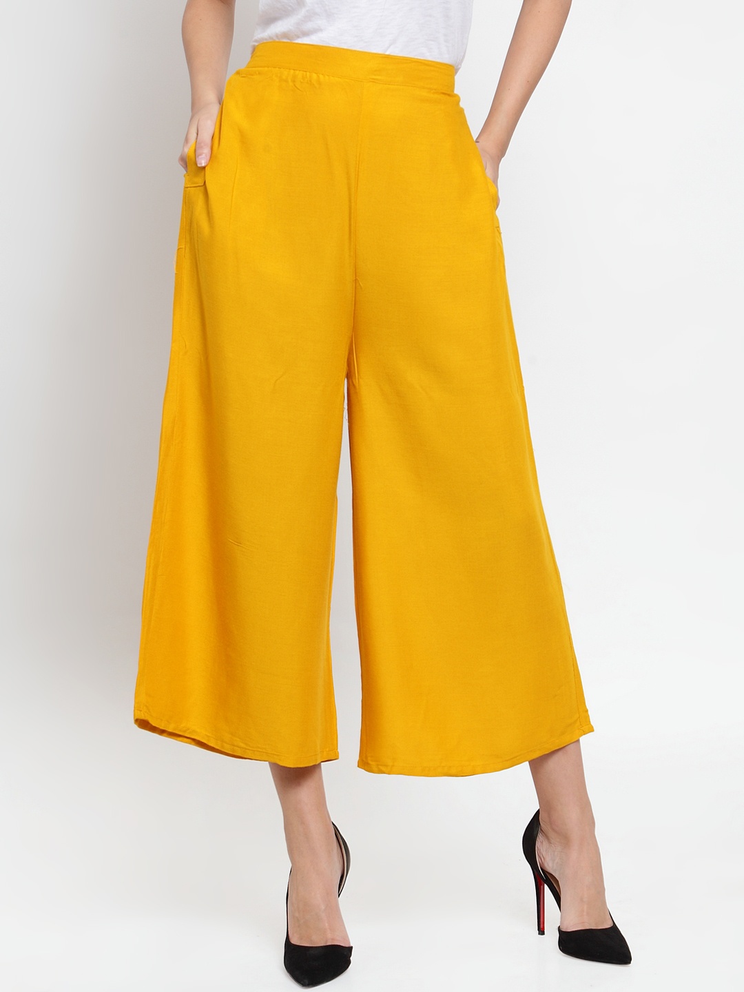 

Clora Creation Women Mustard Yellow Smart Regular Fit Solid Culottes