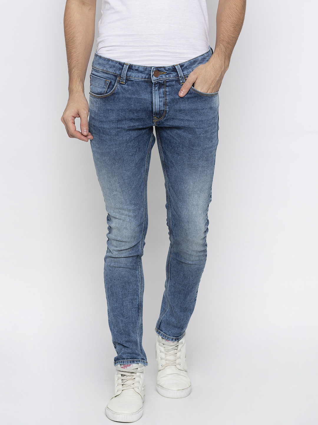 

SPYKAR Men Blue Super Skinny Fit Low-Rise Clean Look Jeans