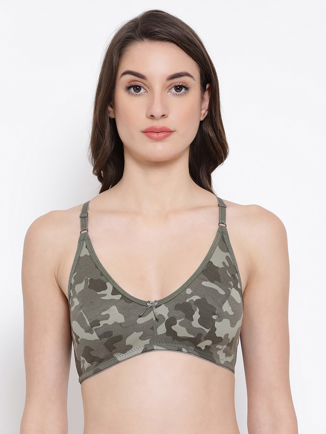 

Clovia Green Printed Non-Wired Non Padded Everyday Bra BR1478O173