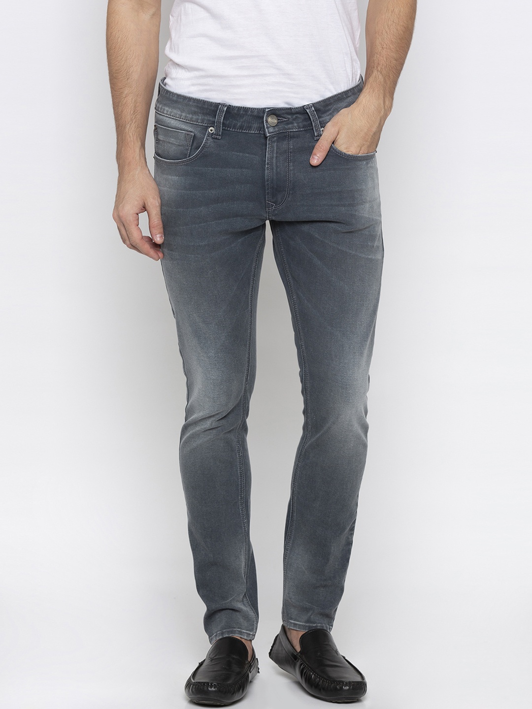 

SPYKAR Men Grey Super Skinny Fit Low-Rise Clean Look Jeans
