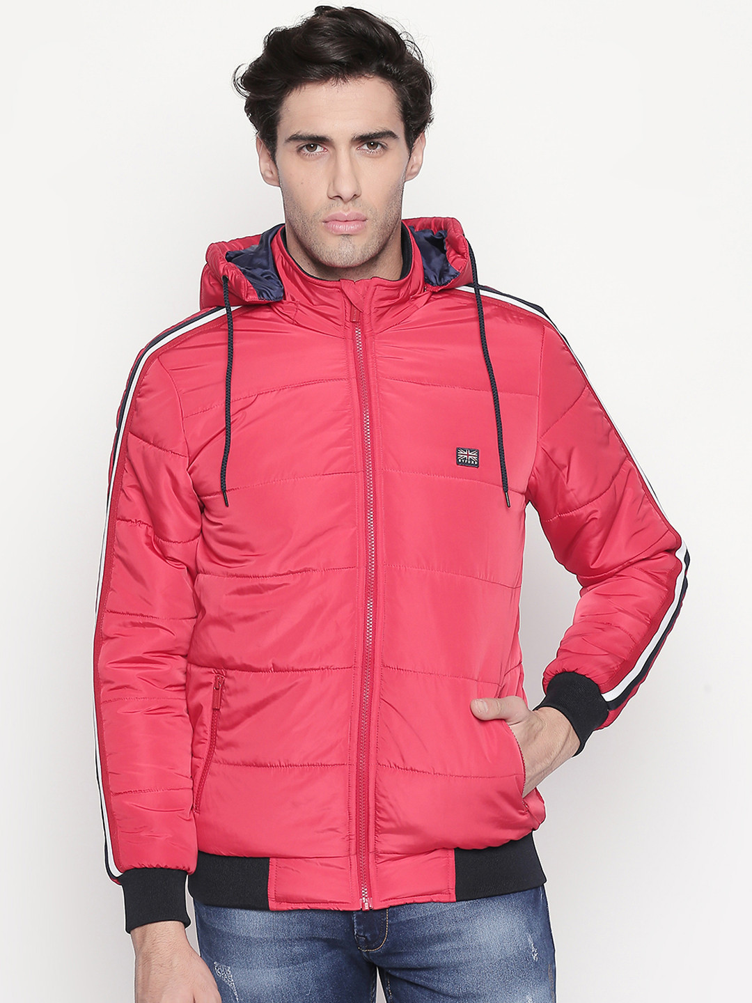 

BYFORD by Pantaloons Men Red Colourblocked Padded Jacket