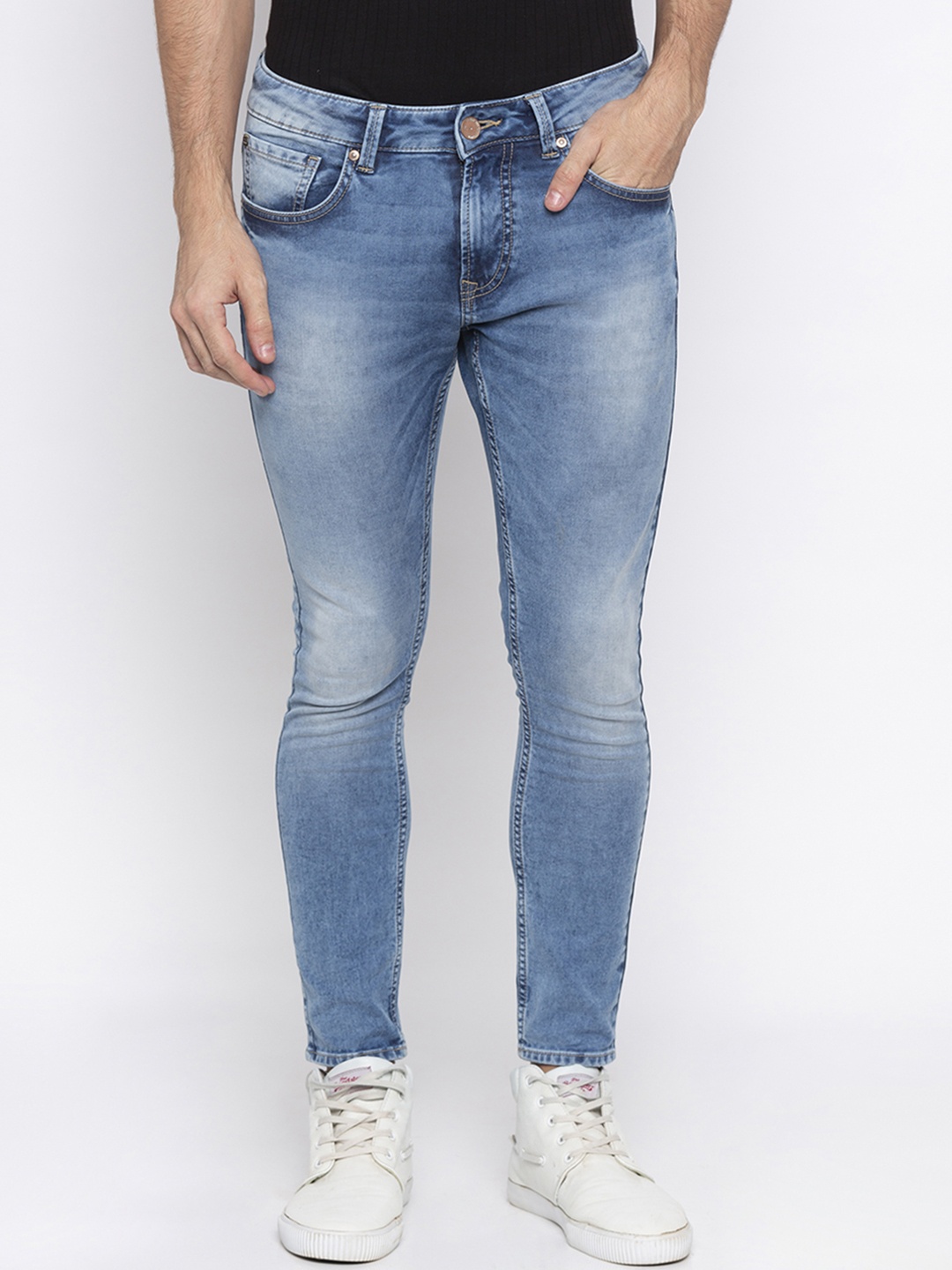 

SPYKAR Men Blue Tapered Fit Mid-Rise Clean Look Jeans