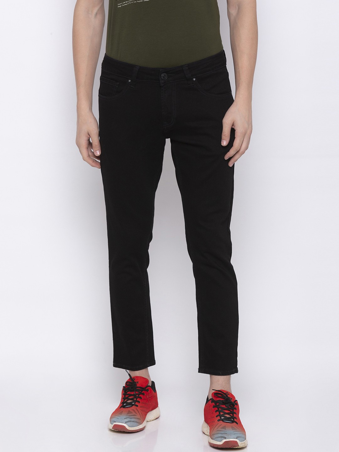 

SPYKAR Men Black Tapered Fit Mid-Rise Clean Look Jeans