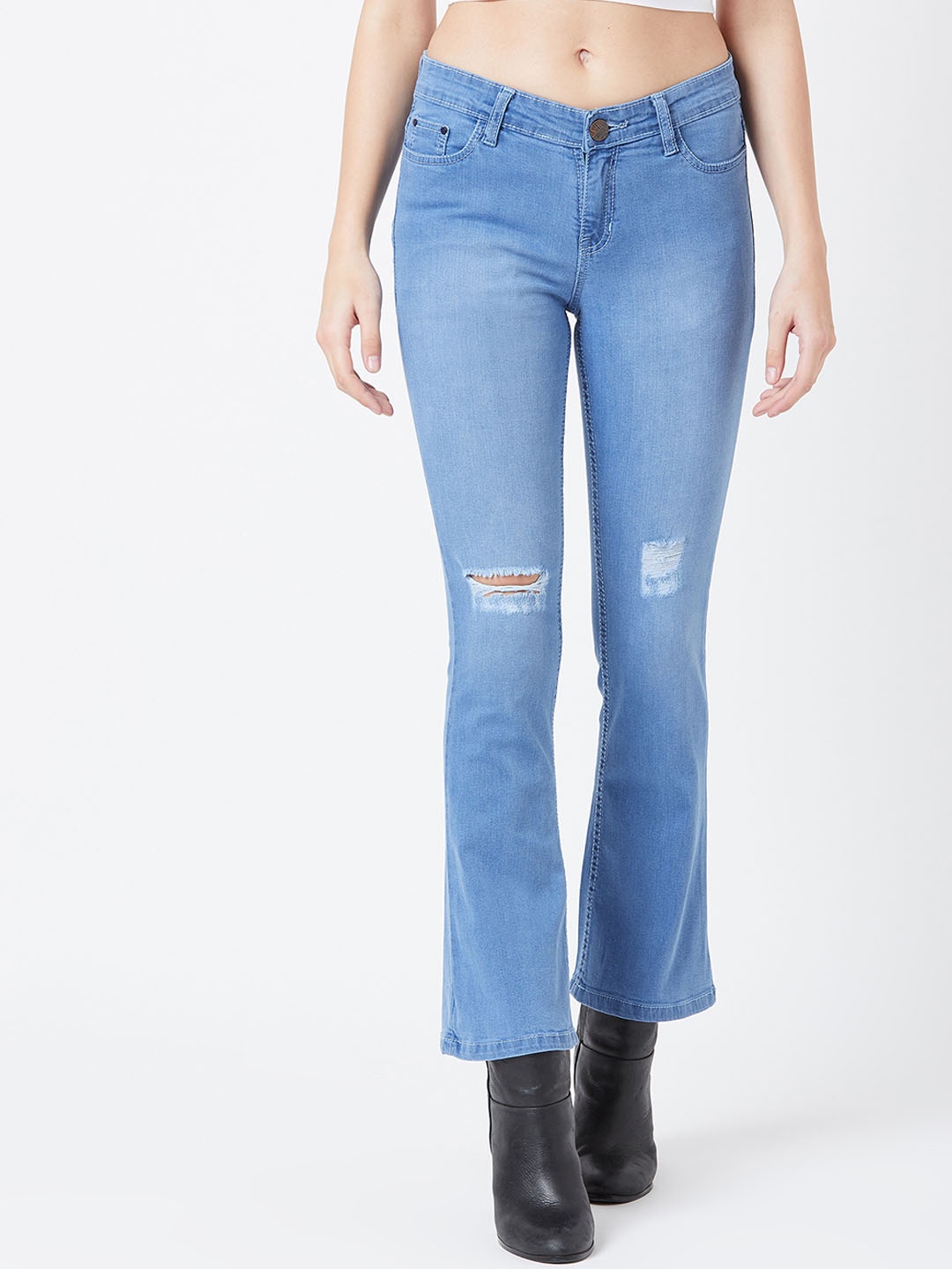 

The Dry State Women Blue Bootcut Mid-Rise Clean Look Jeans
