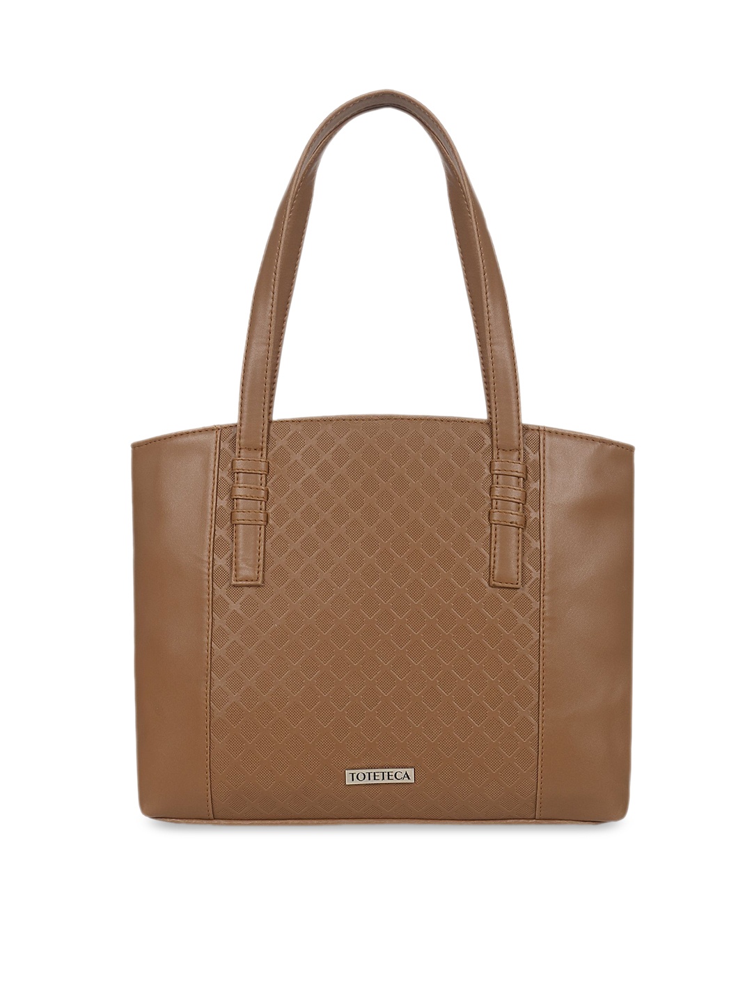 

Toteteca Tan Brown Textured Handheld Bag