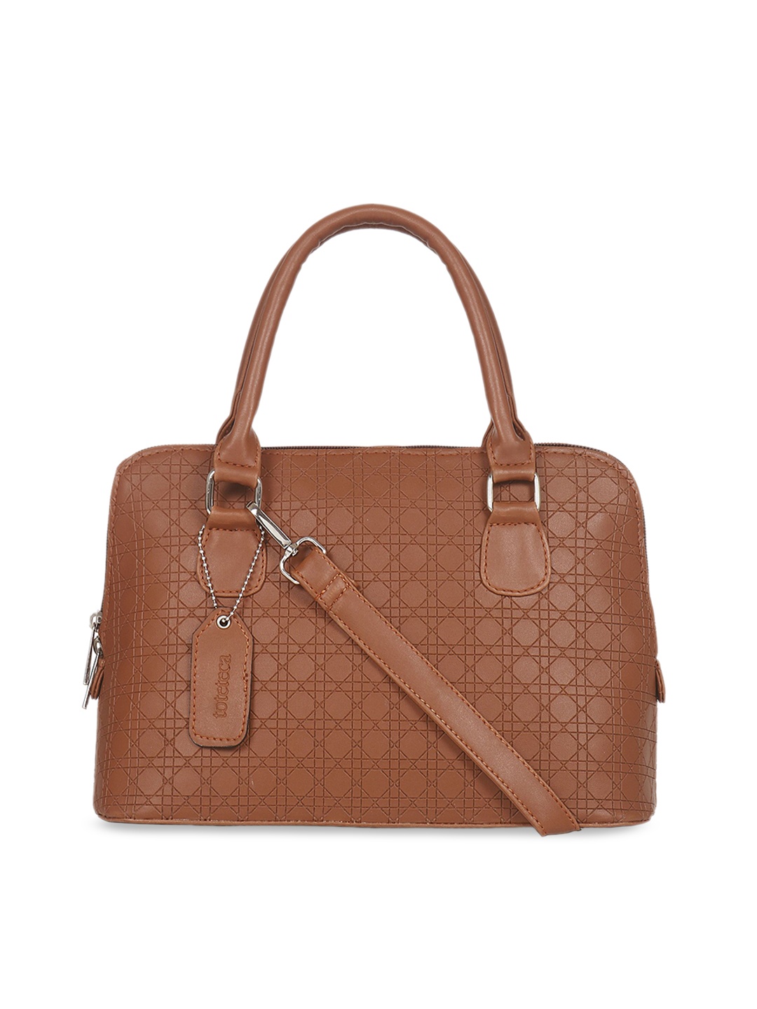 

Toteteca Tan Brown Textured Handheld Bag