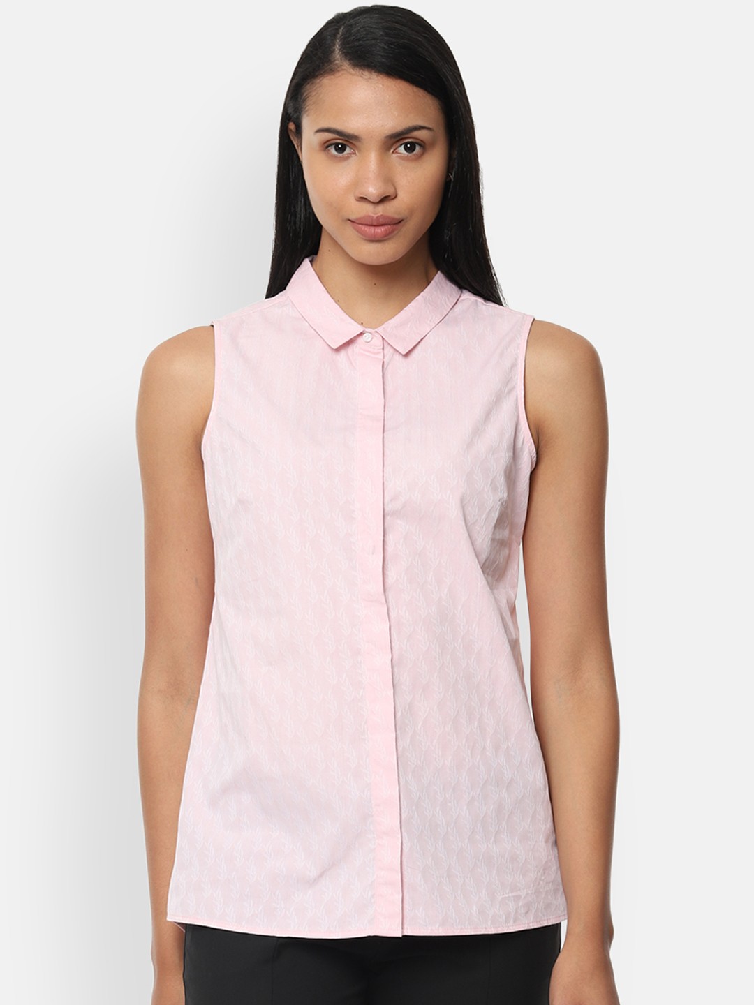 

Van Heusen Woman Pink Regular Fit Printed Casual Shirt