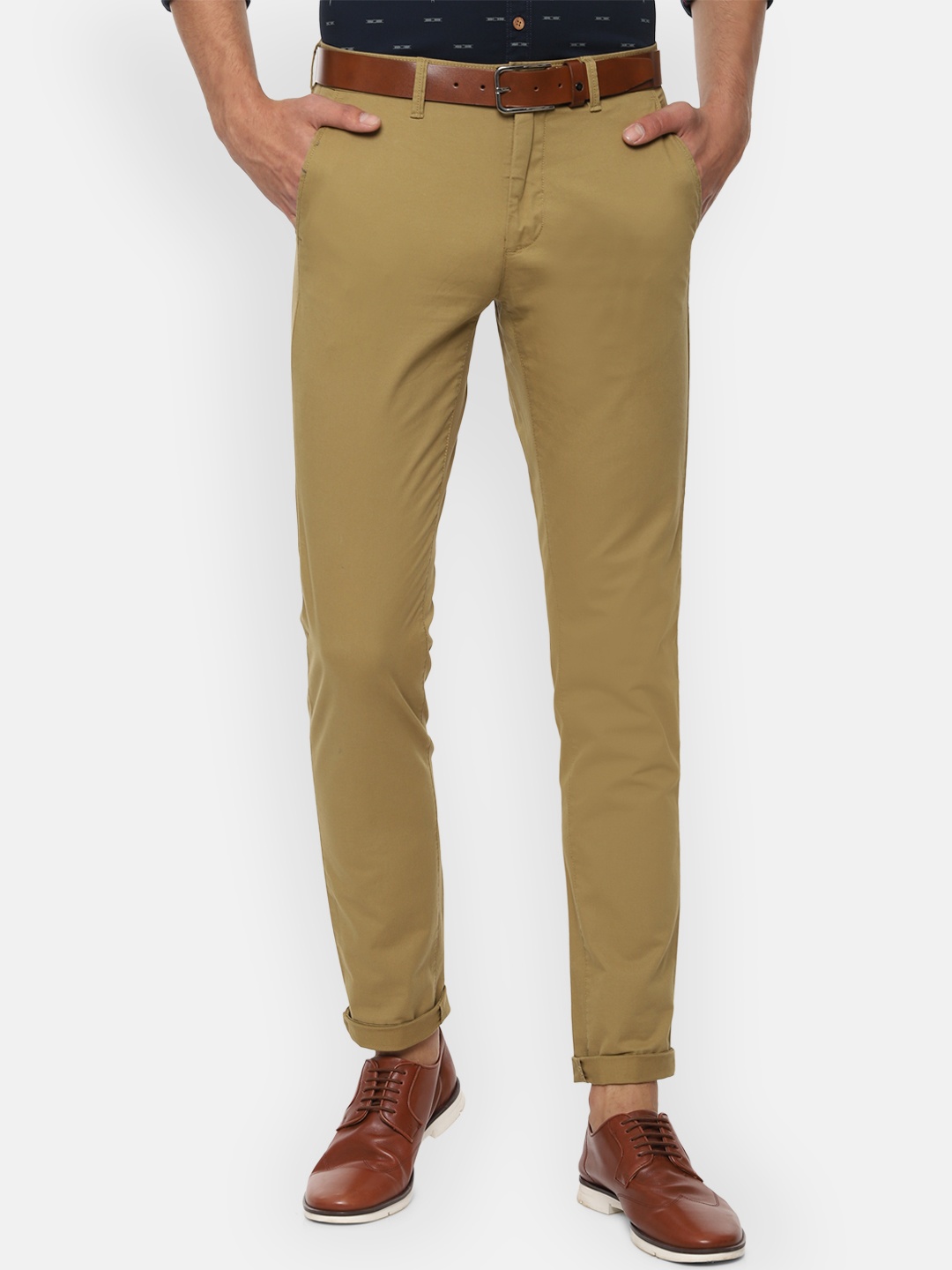 

Van Heusen Sport Men Khaki Slim Fit Solid Regular Trousers