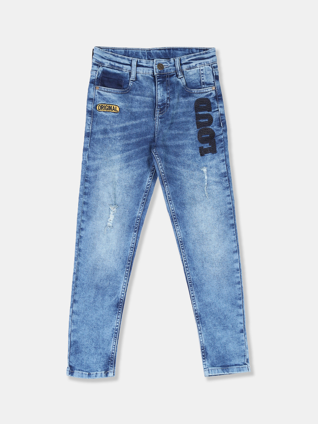 

Cherokee Boys Blue Slim Fit Mid-Rise Mildly Distressed Stretchable Jeans