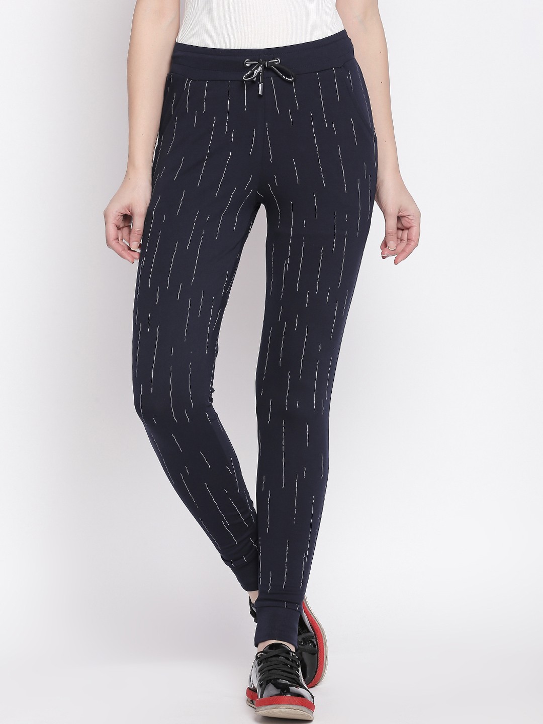 

I like me Women Navy Blue Printed Joggers
