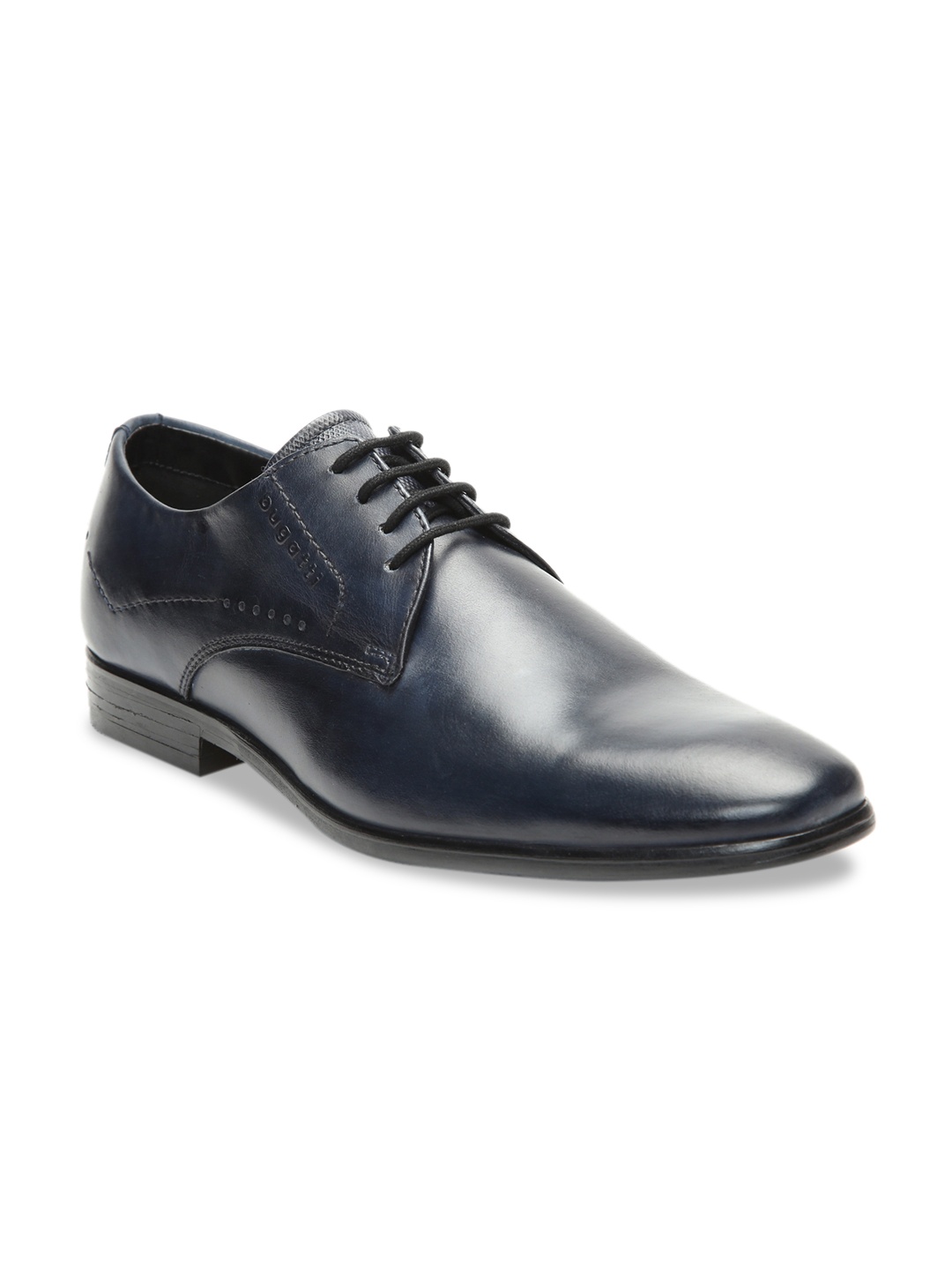 

Bugatti Men Blue Solid Leather Formal Derbys, Navy blue