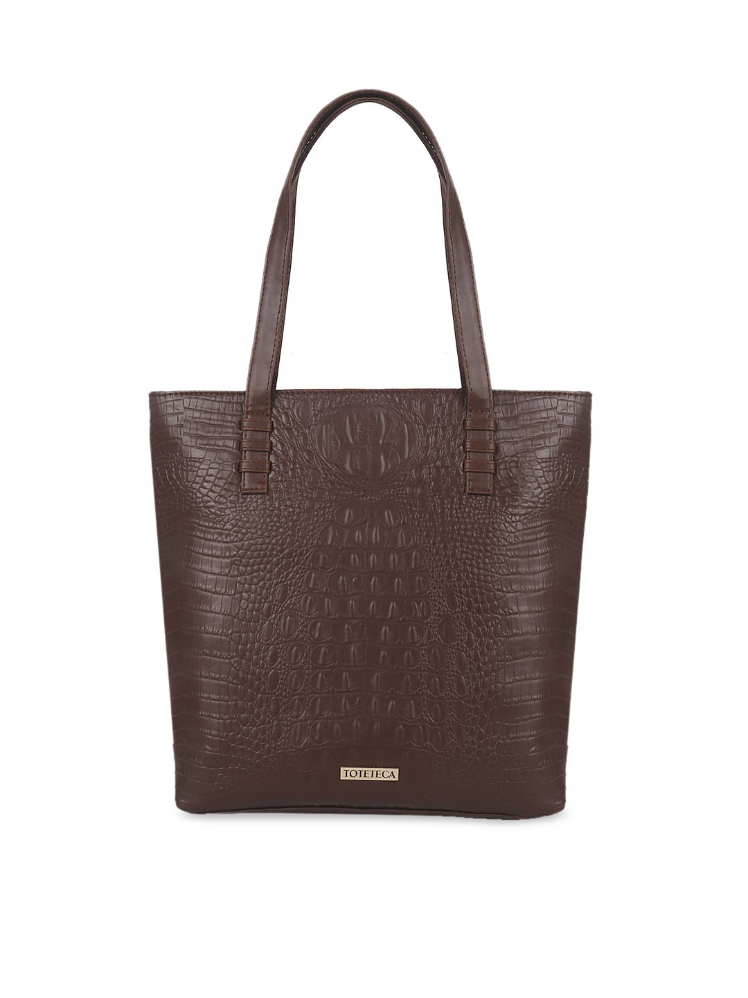 

Toteteca Brown Textured Shoulder Bag