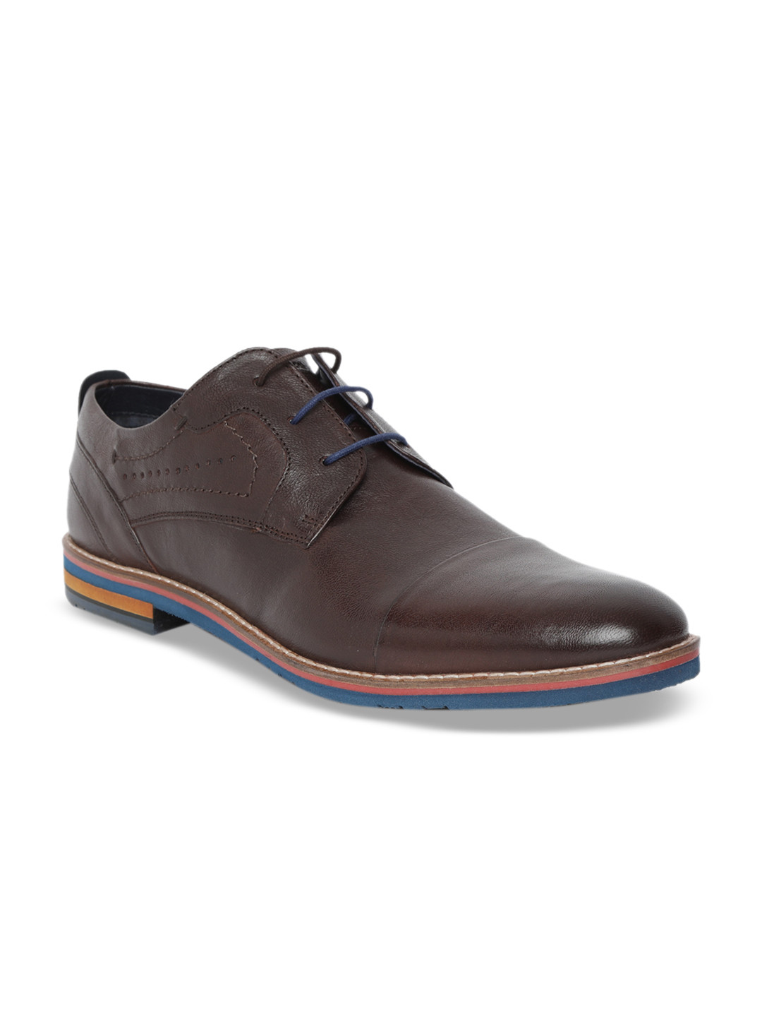 

GABICCI Men Brown Solid Fleetwood Guard Leather Formal Derbys