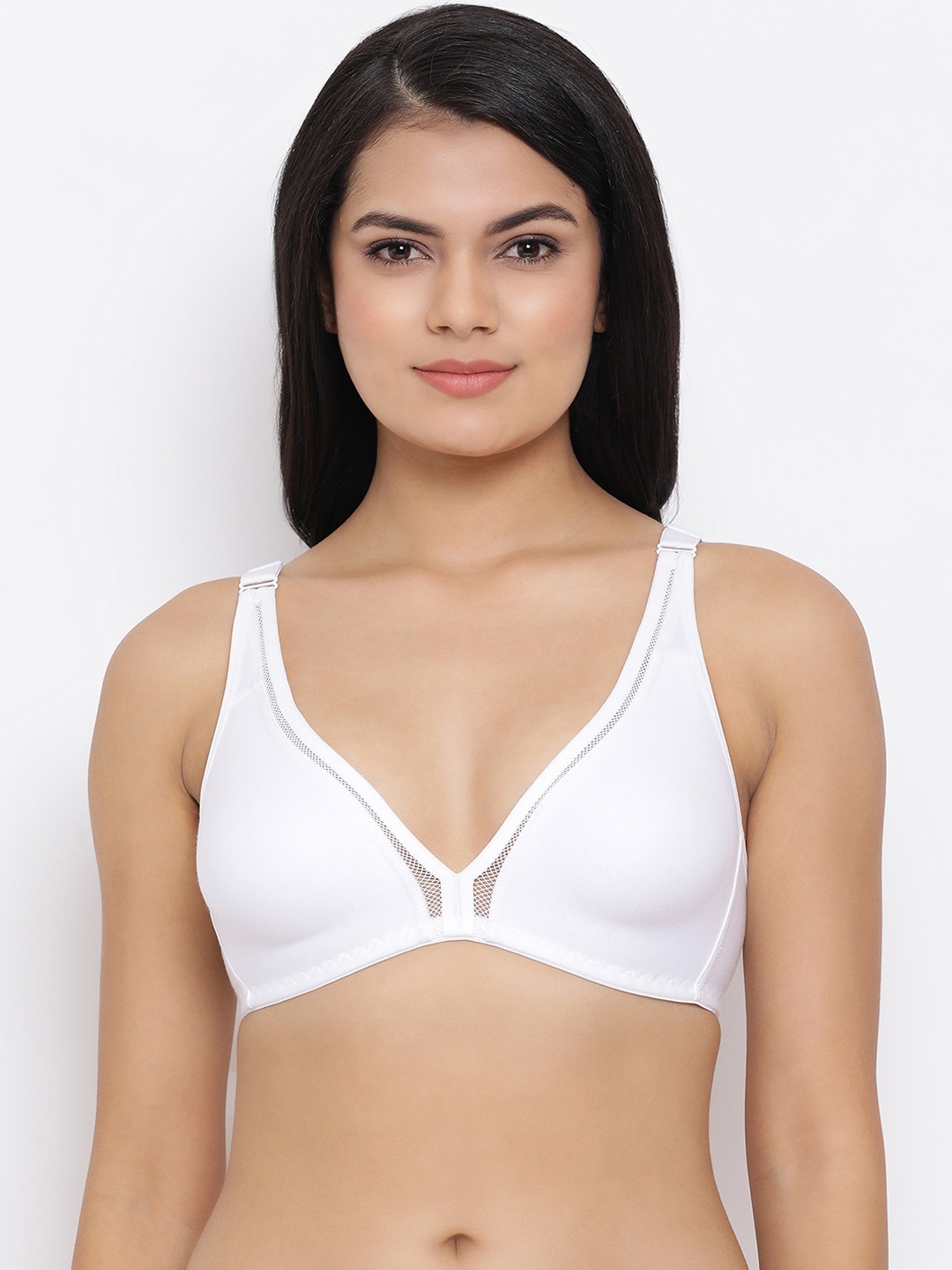 

Clovia White Solid Non-Wired Non Padded T-shirt Bra BR2048P183