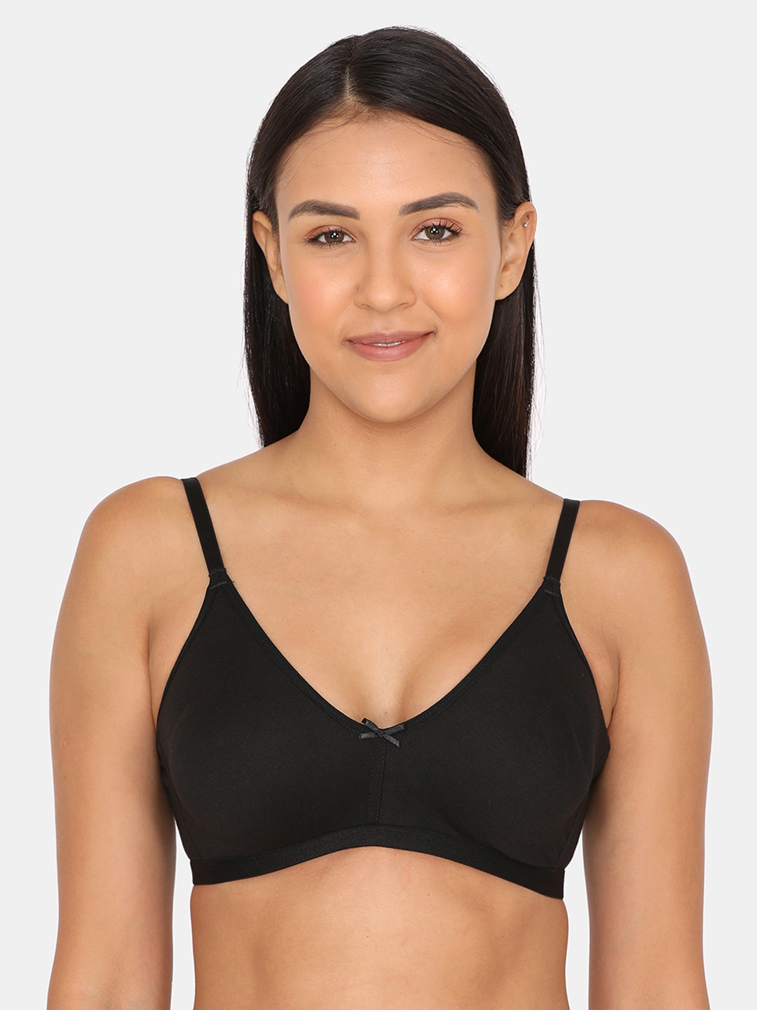 

Zivame Black Solid Non-Wired Non Padded T-shirt Bra ZI1885