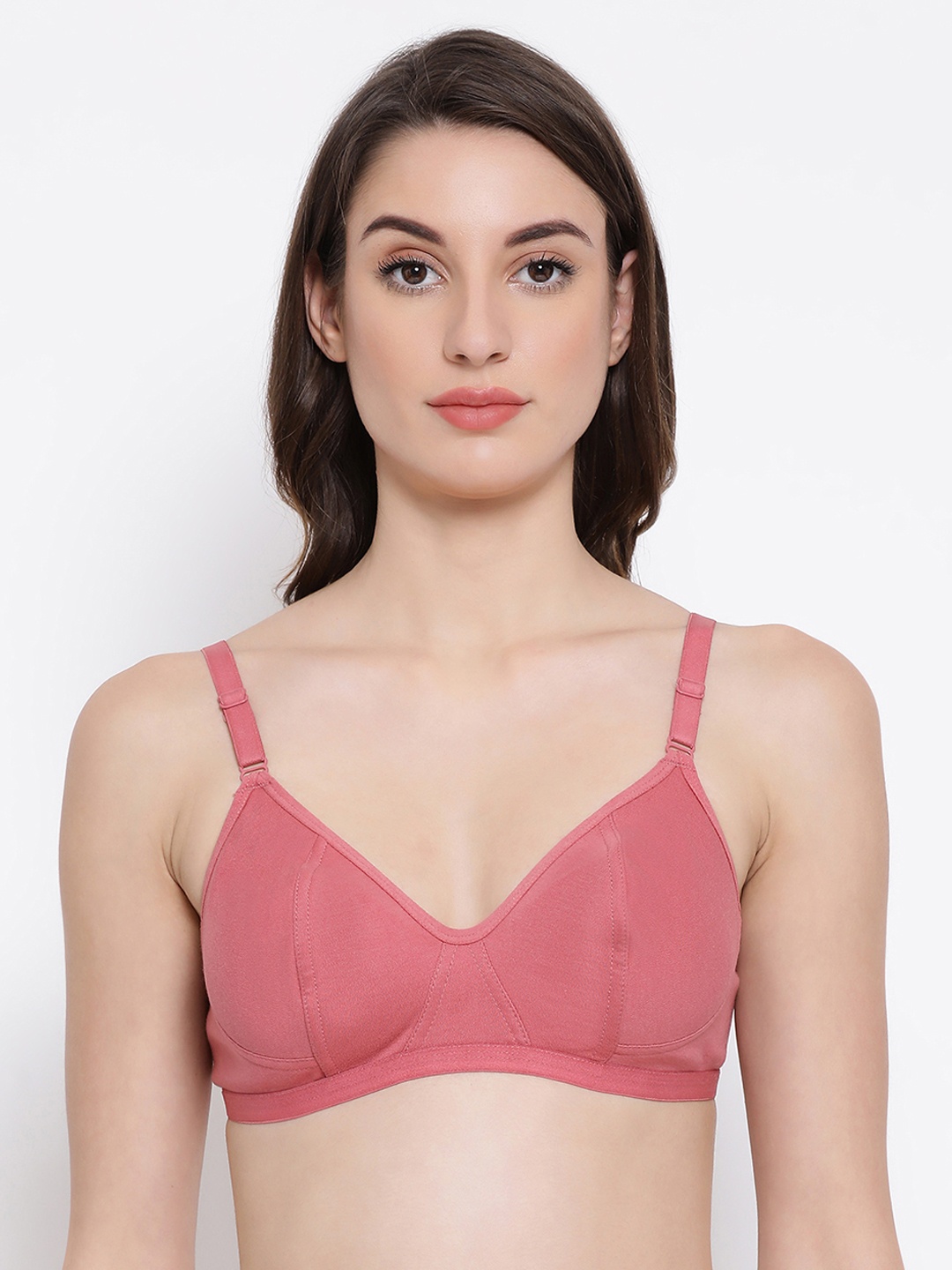 

Clovia Pink Solid Non-Wired Non Padded Everyday Bra BR2011P223