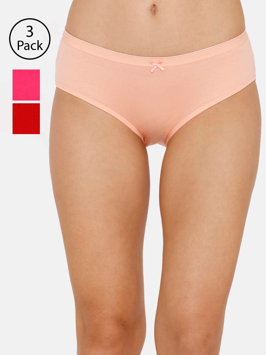 

Zivame Women Pack of 3 Assorted Hipster Briefs ZI2452FASHDPINK