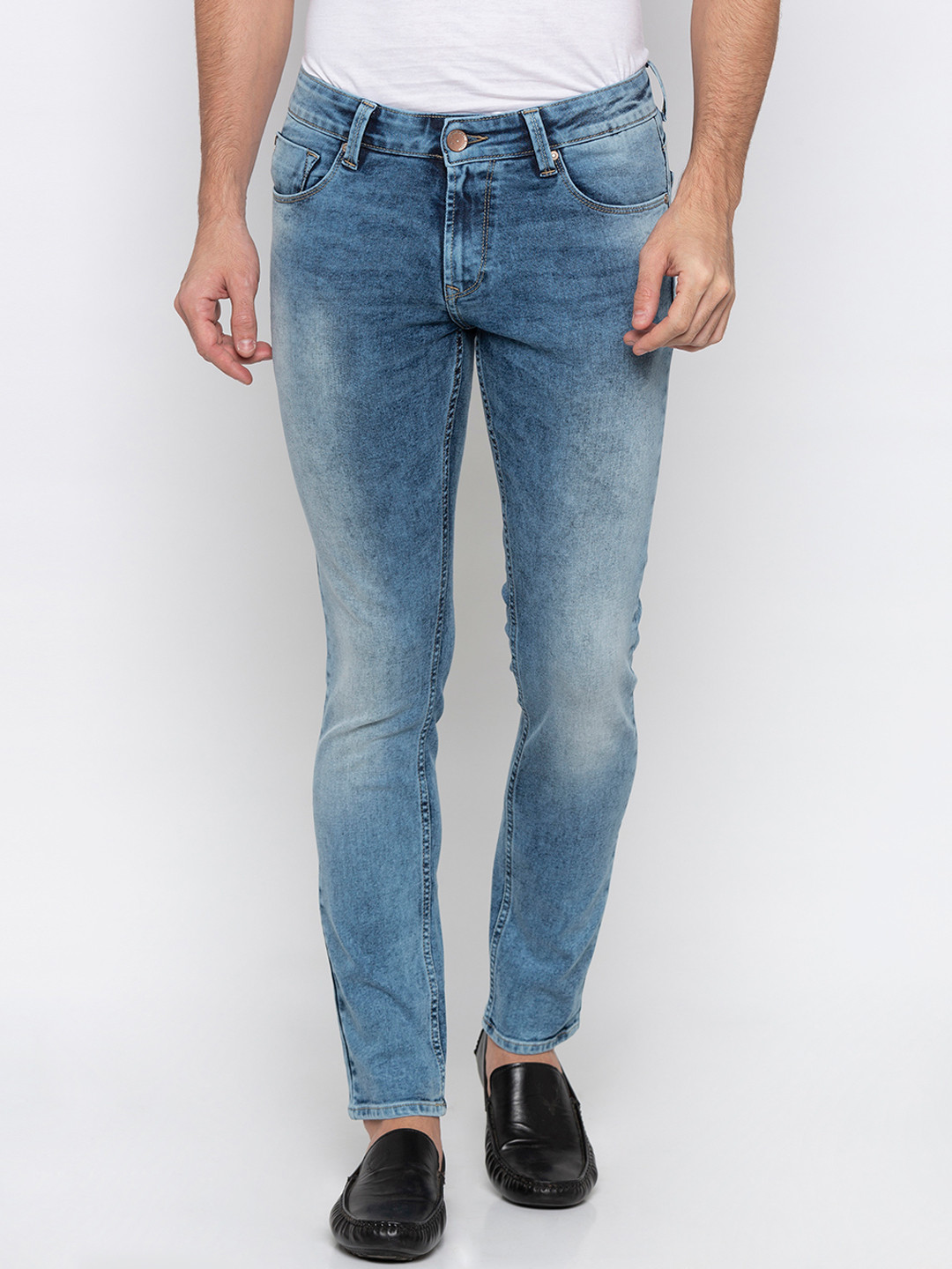 

SPYKAR Men Blue Super Skinny Fit Low-Rise Clean Look Jeans