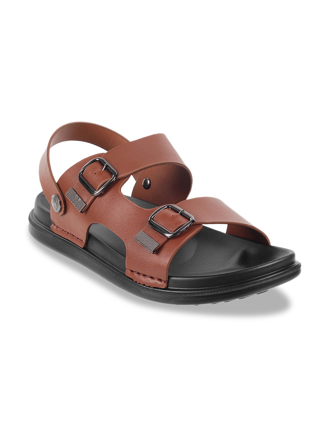 

Mochi Men Tan Brown & Navy Blue Comfort Sandals