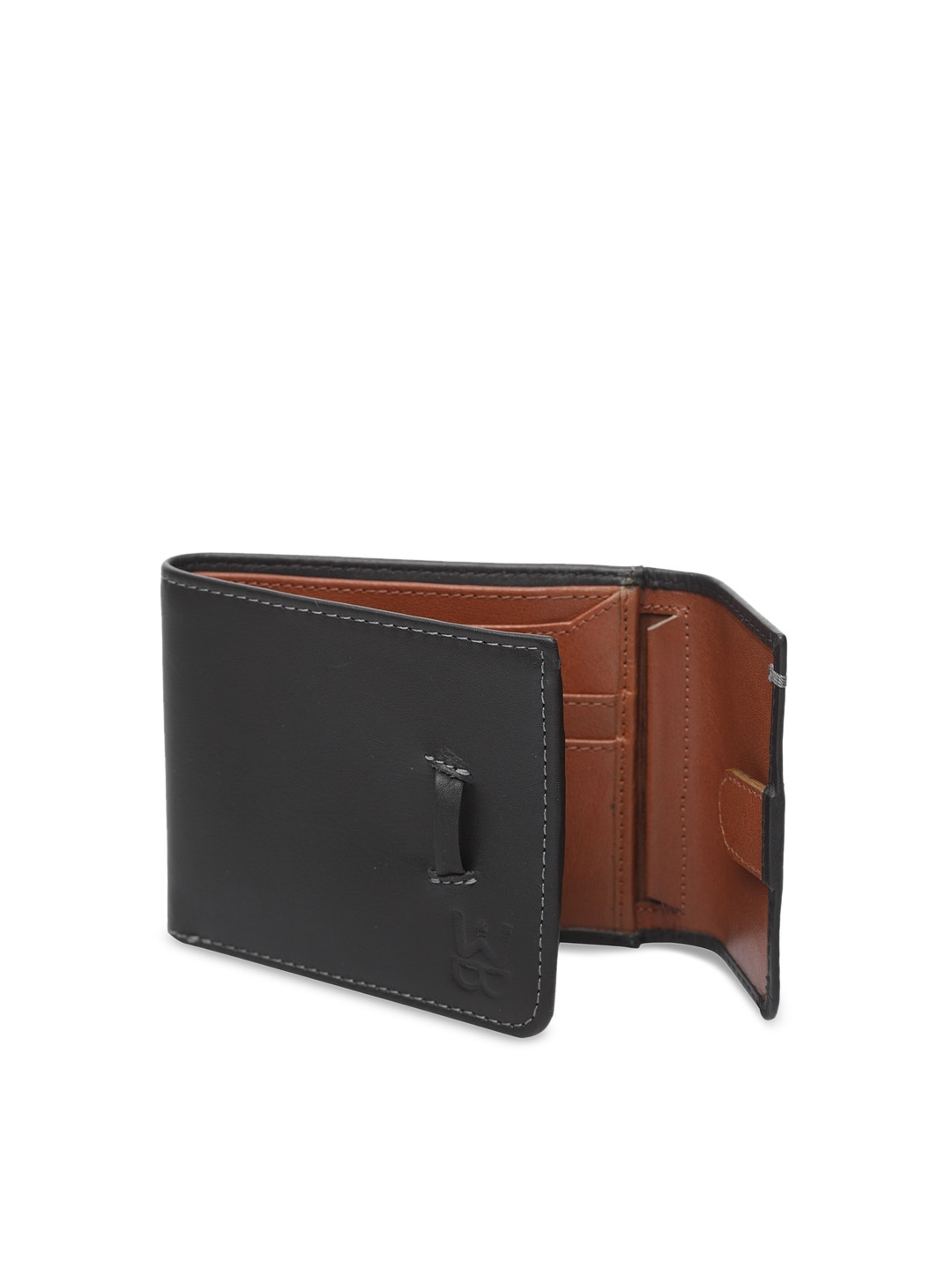 

WELBAWT Men Black Solid Leather Three Fold Wallet