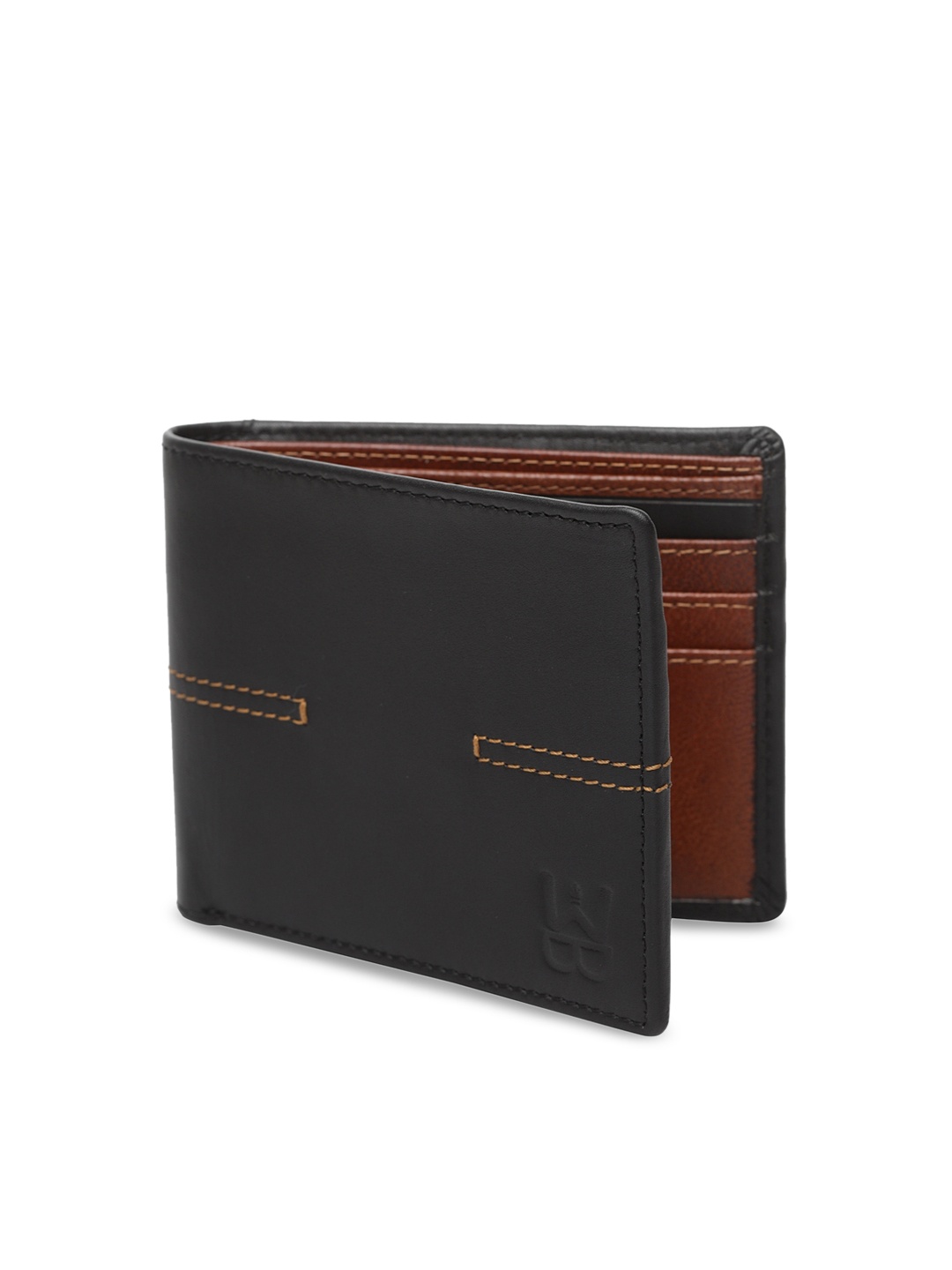

WELBAWT Men Black Solid Leather Two Fold Wallet