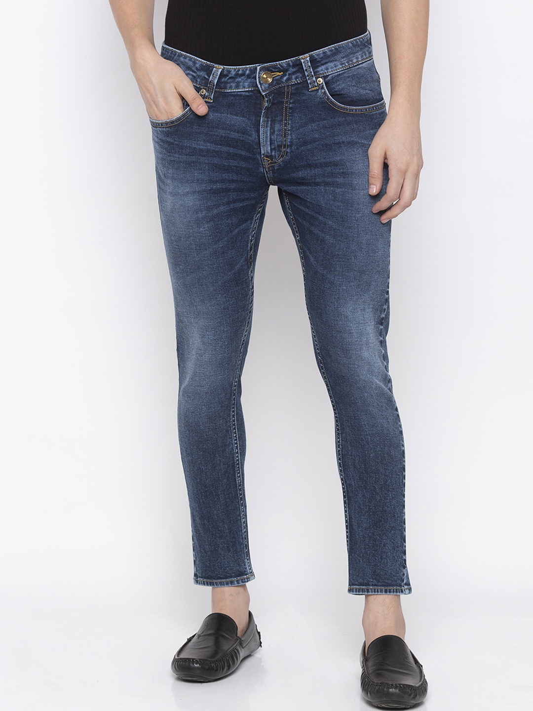 

SPYKAR Men Blue Tapered Fit Mid-Rise Clean Look Jeans