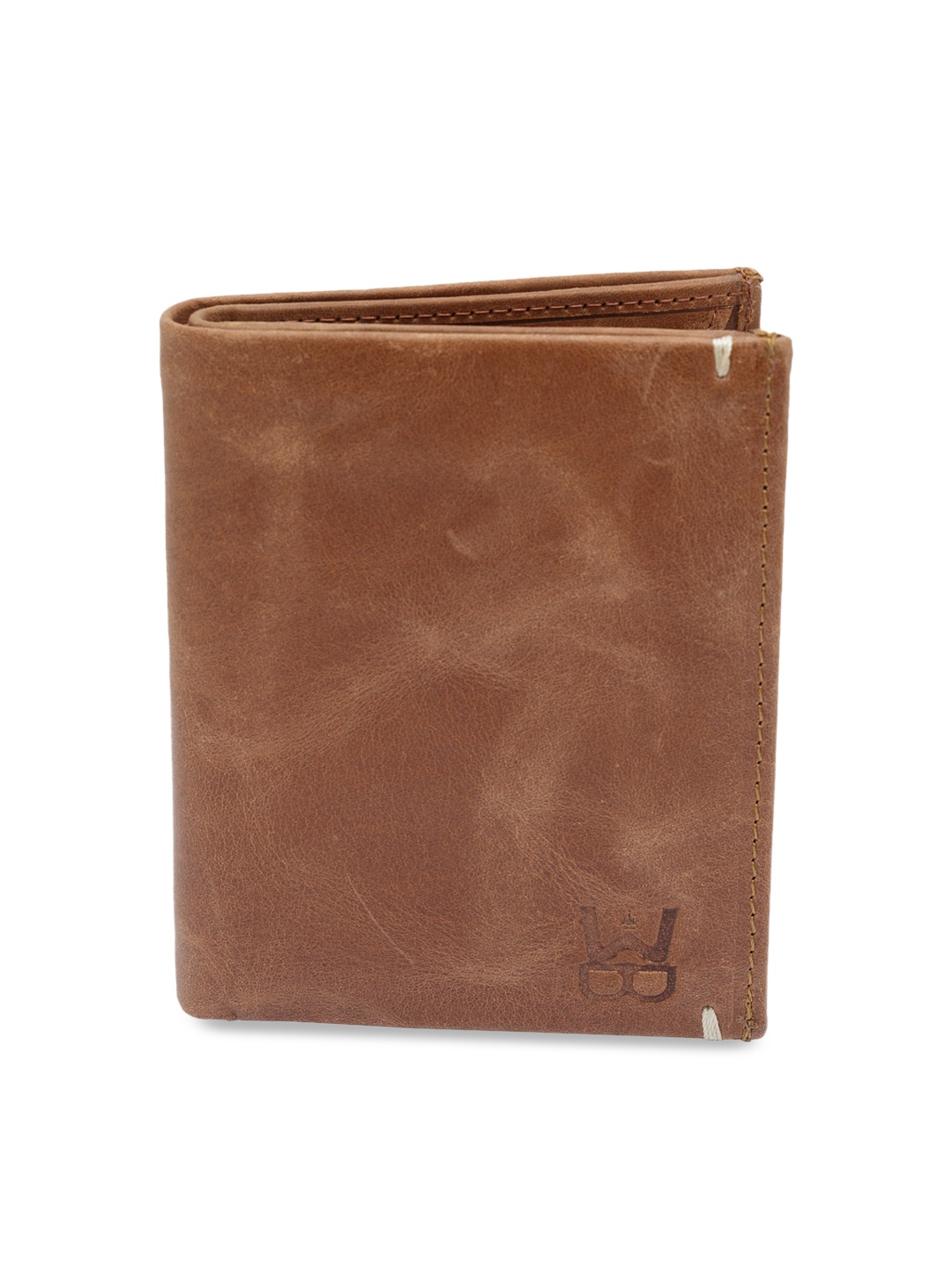 WELBAWT Men Brown Leather Solid Two Fold Wallet