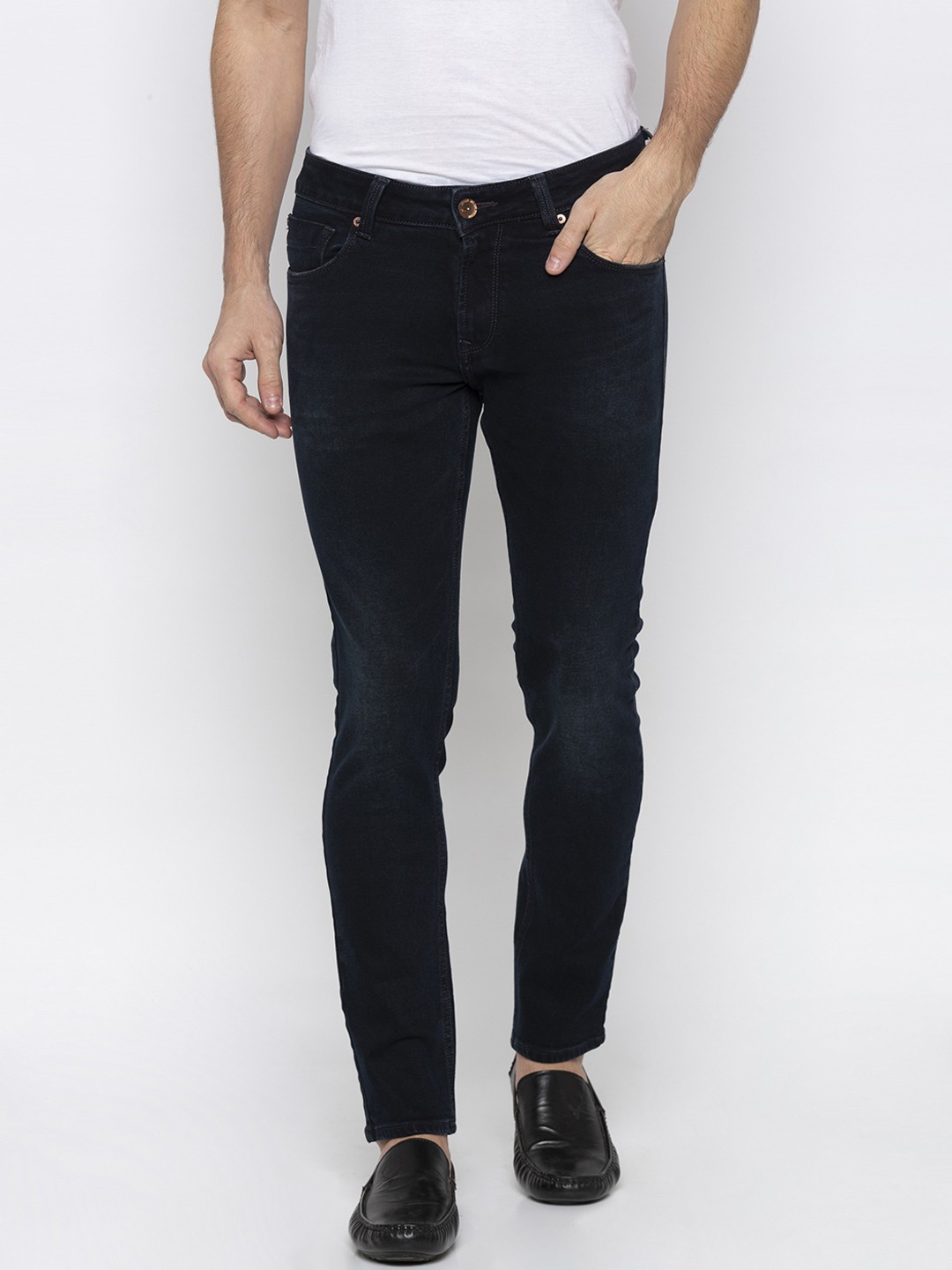 

SPYKAR Men Blue Super Skinny Fit Low-Rise Clean Look Jeans