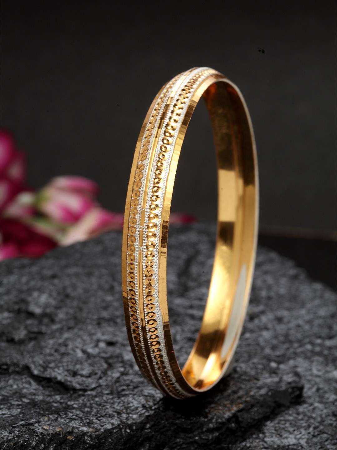 

DUGRISTYLE Men Gold-Toned Alloy Gold-Plated Kada Bracelet