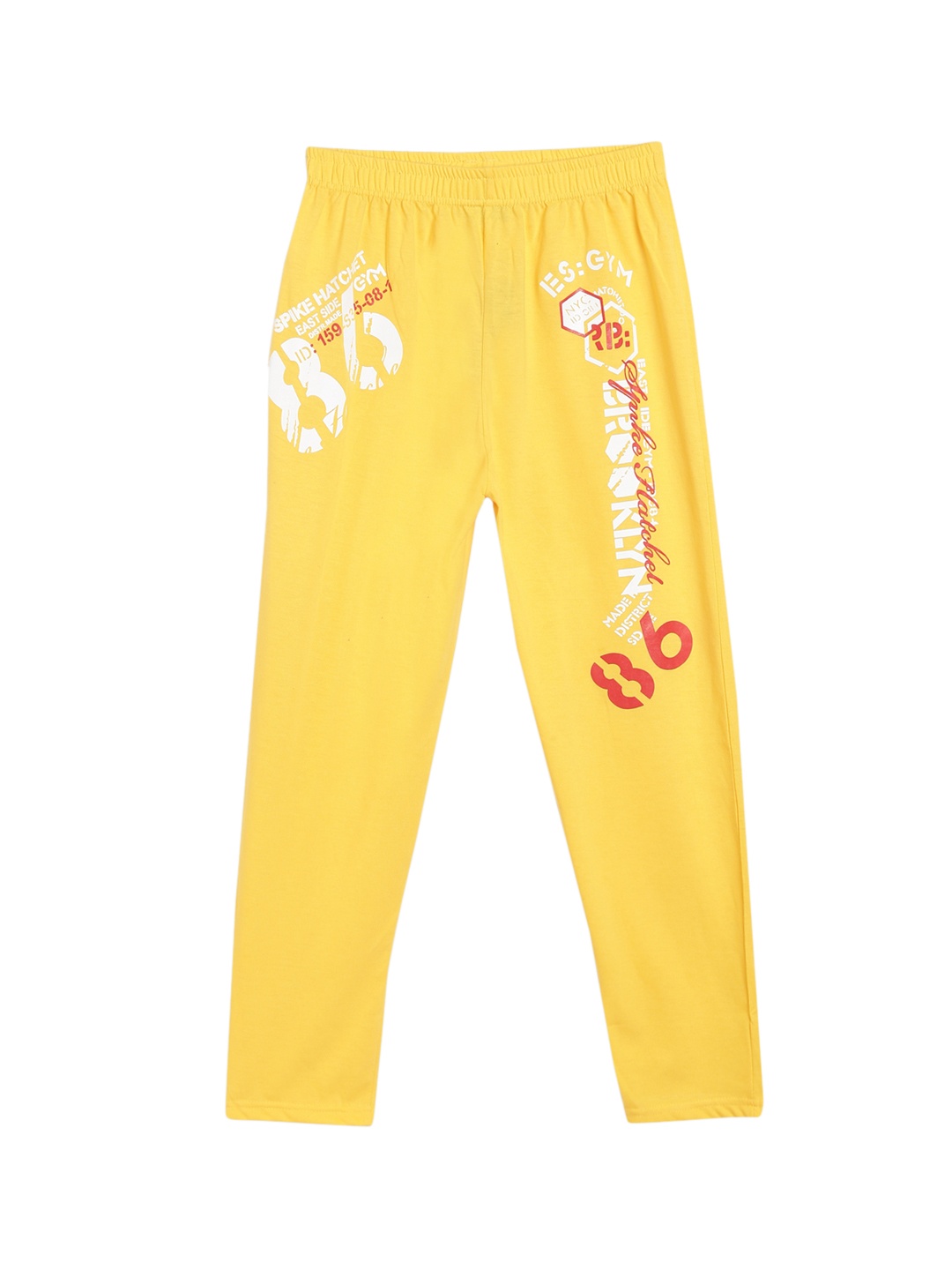 

SWEET ANGEL Boys Yellow Printed Straight-Fit Track Pants