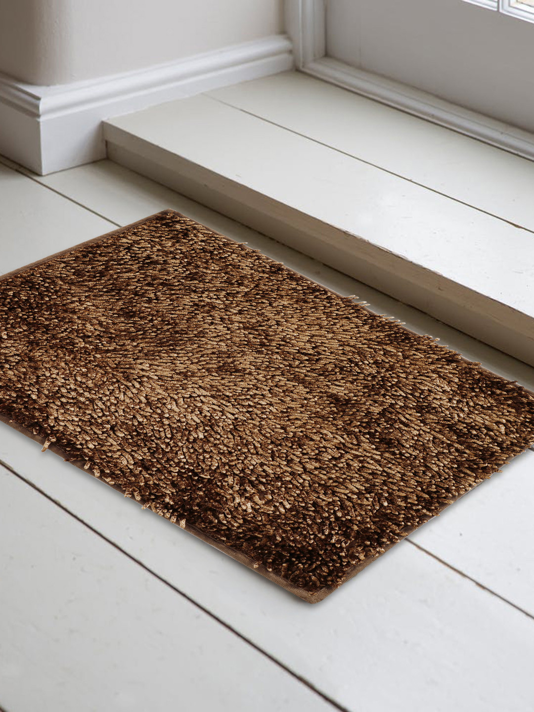 

HOSTA HOMES Brown Solid Anti-Skid Doormat