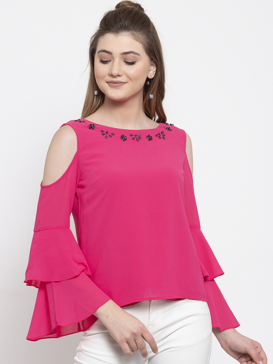 

Gipsy Women Fuchsia Pink Solid Top