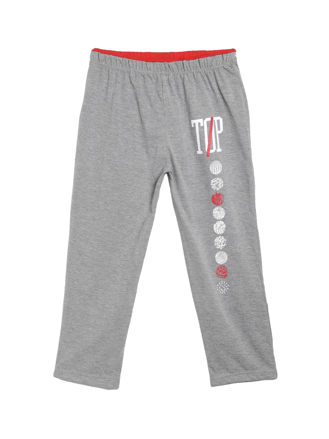 SWEET ANGEL Boys Grey Melange Printed Straight-Fit Track Pants