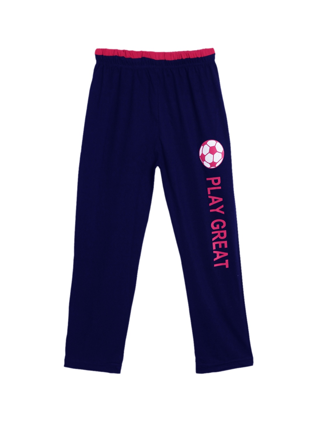 

SWEET ANGEL Boys Navy Blue Printed Straight-Fit Track Pants