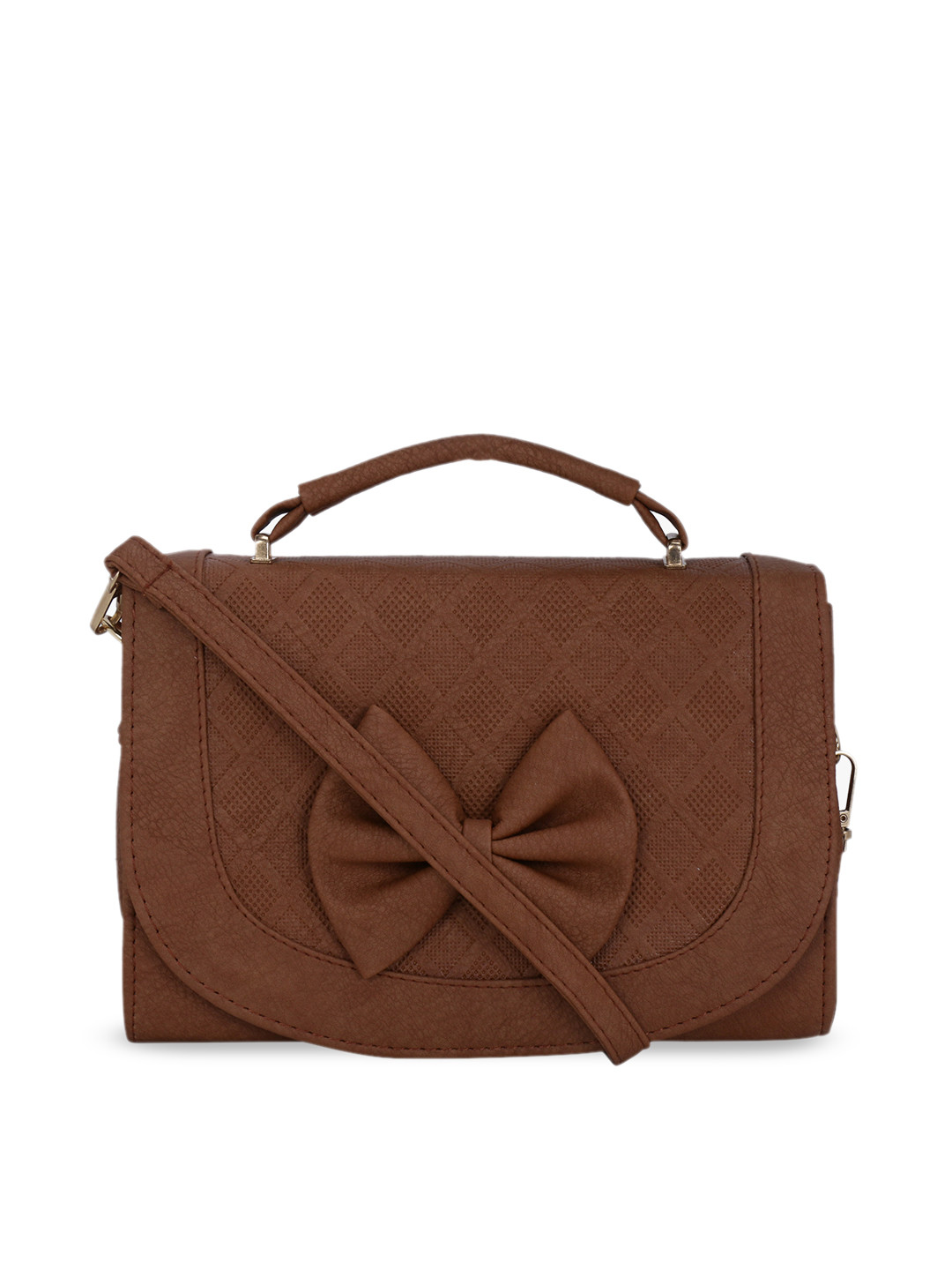 

Satchel Bags Brown Solid Handheld Bag