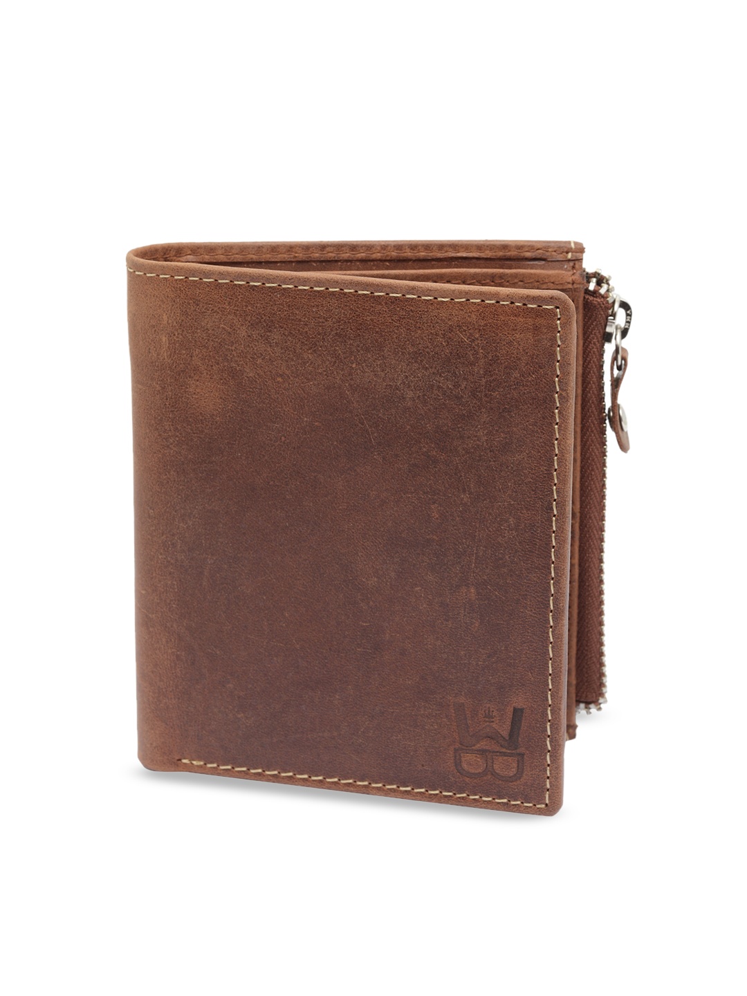 

WELBAWT Men Brown Solid Leather Two Fold Wallet